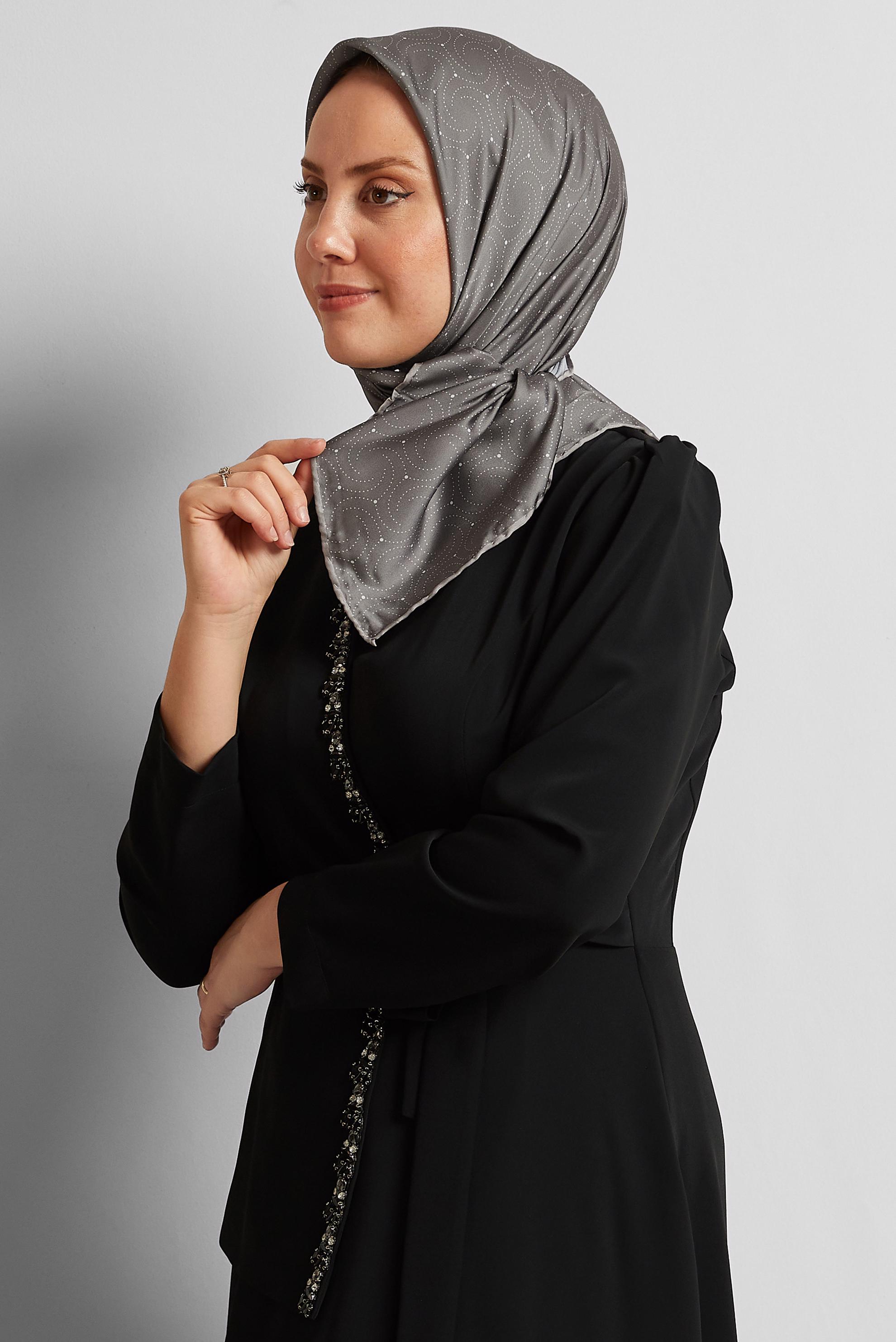 Tesettür giyim GRİ ALVİNA EŞARP 8535