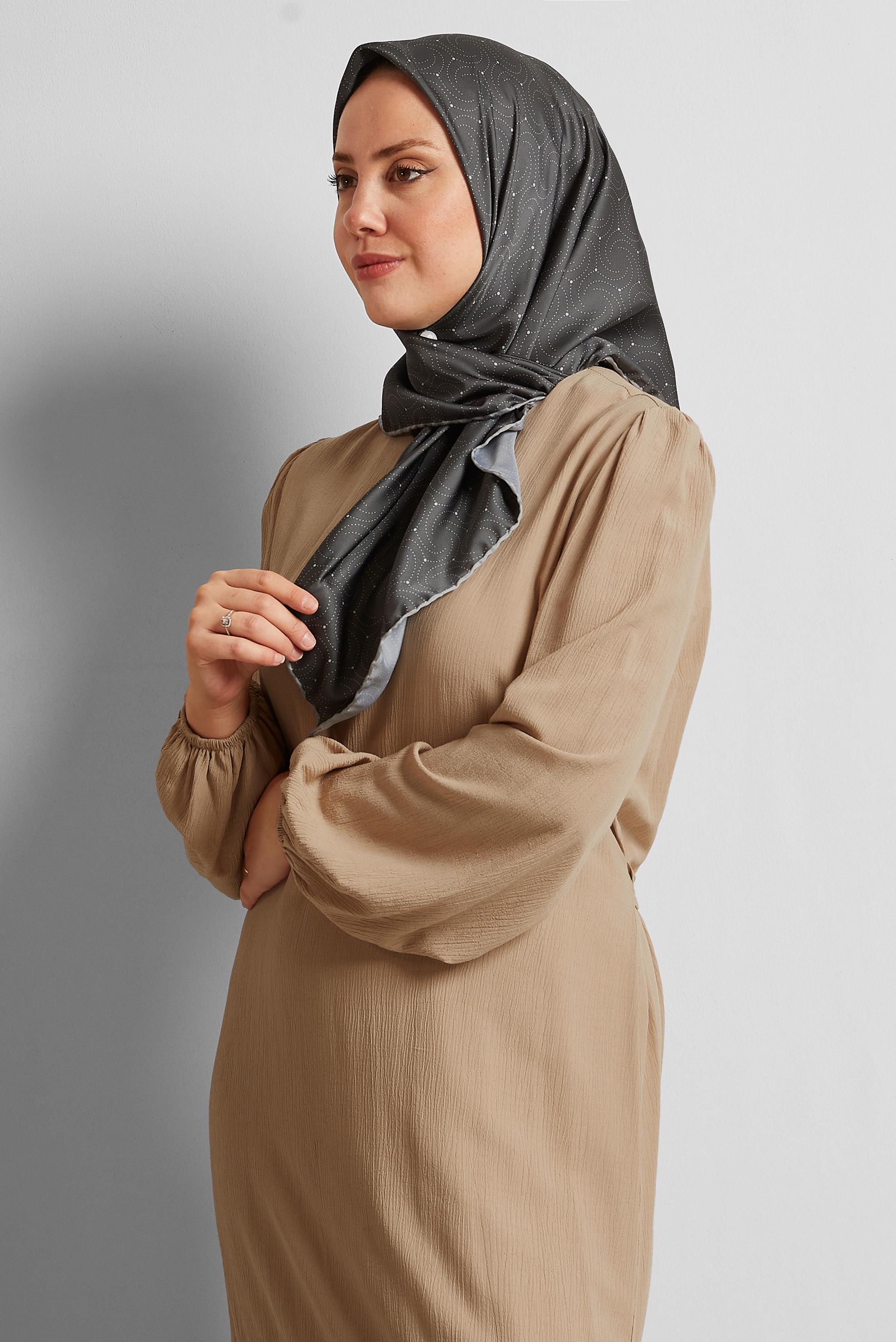 Tesettür giyim GRİ ALVİNA EŞARP 8535