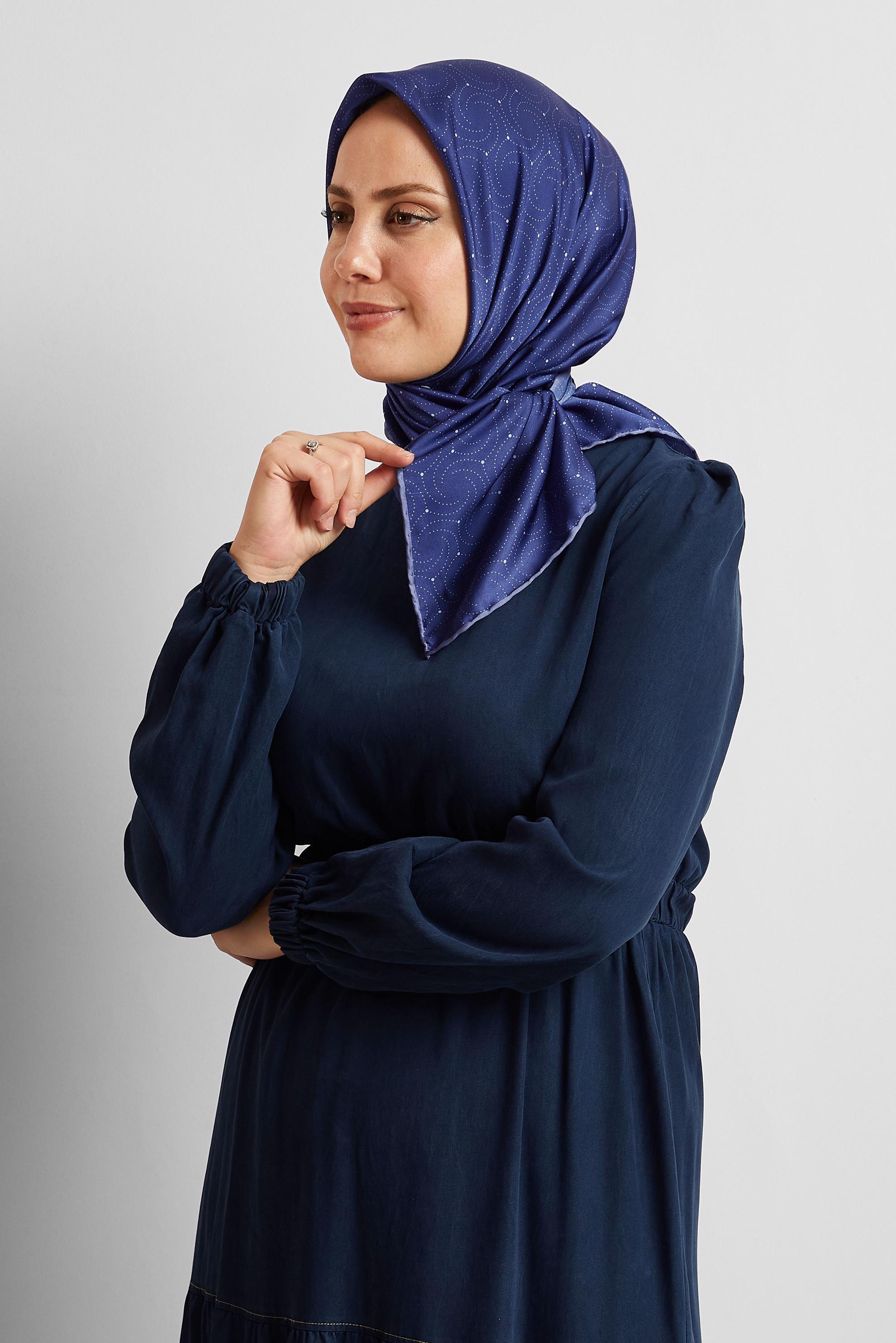 Tesettür giyim LACİVERT ALVİNA EŞARP 8535