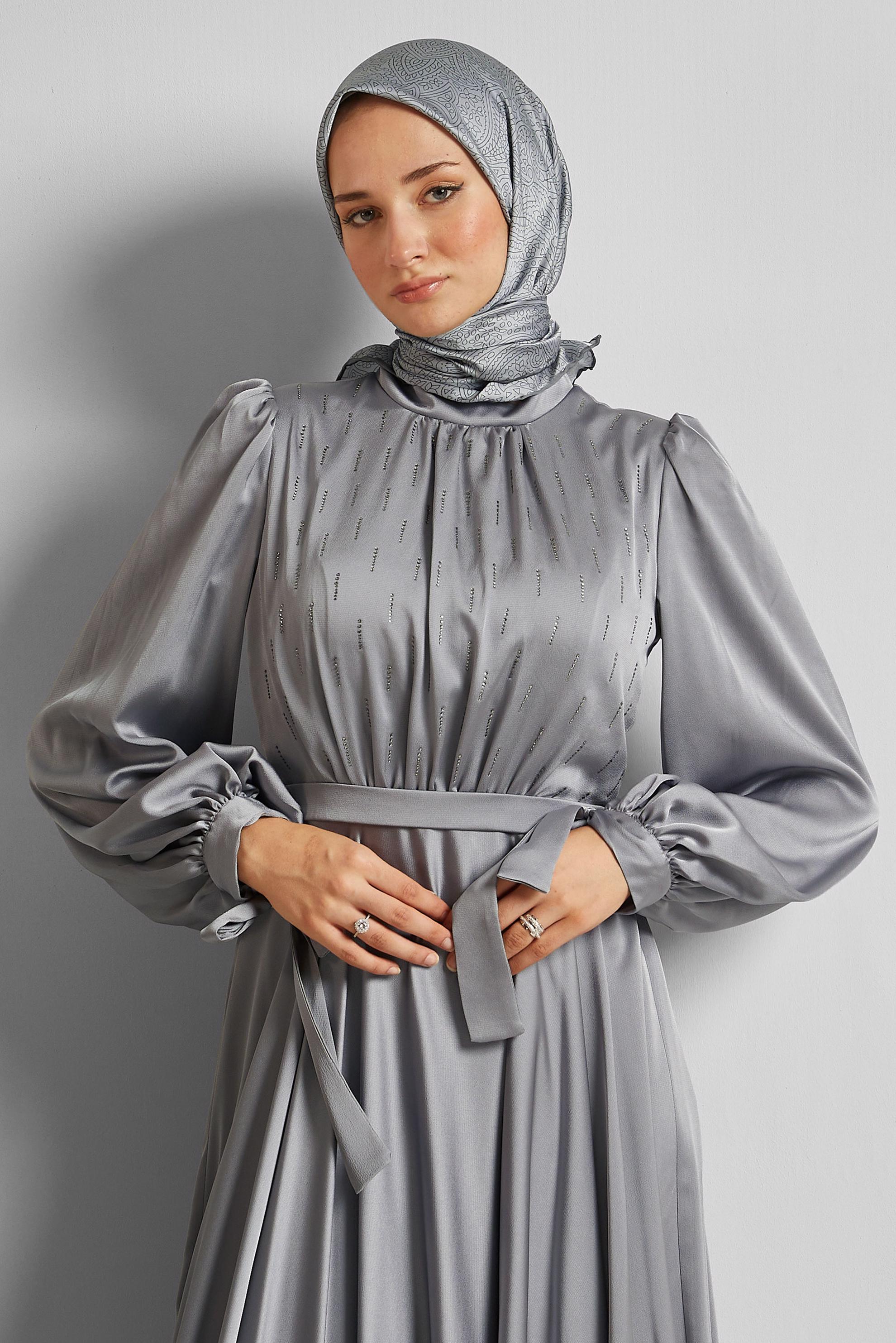 Tesettür giyim GRİ ALVİNA EŞARP 8536