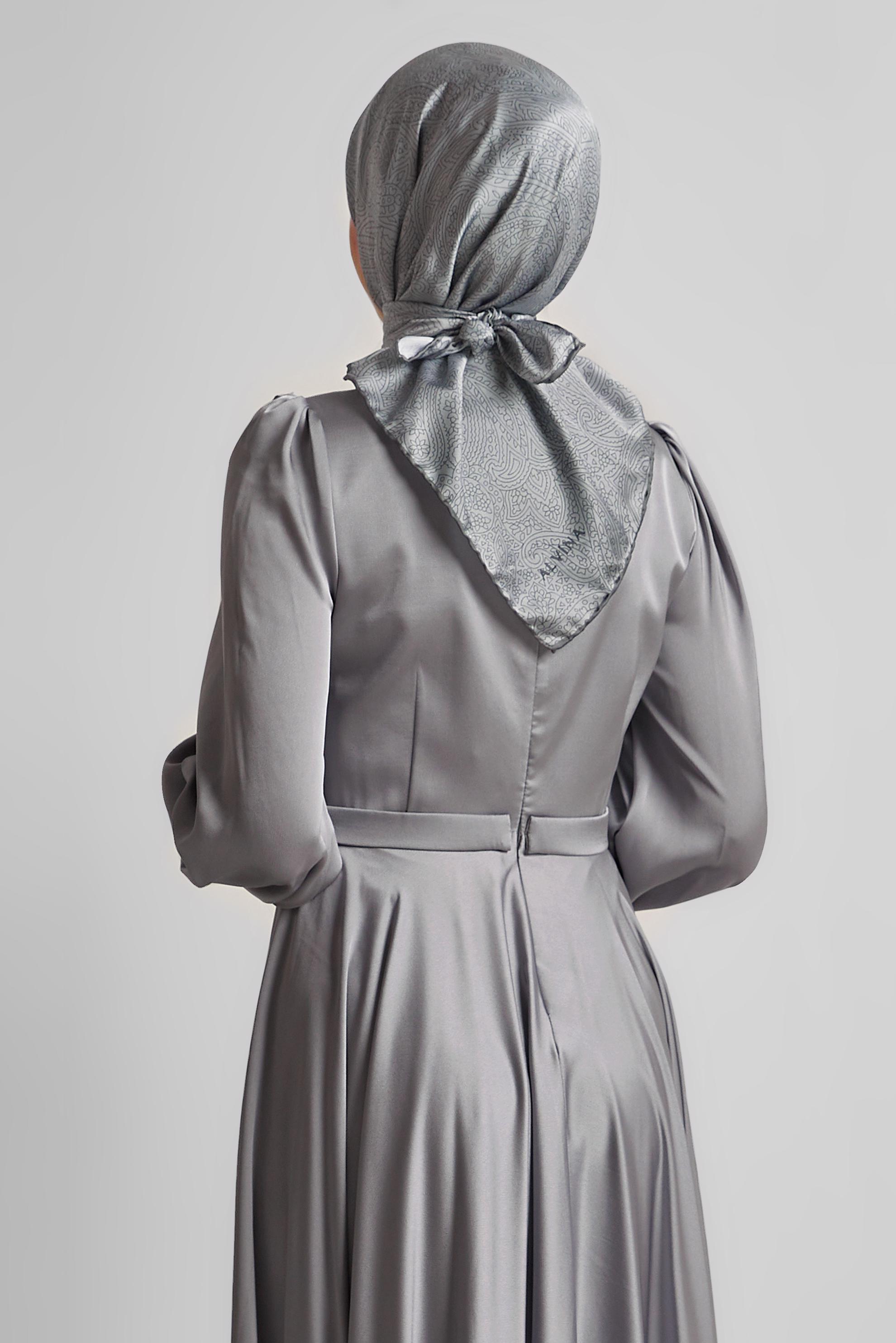 Tesettür giyim GRİ ALVİNA EŞARP 8536