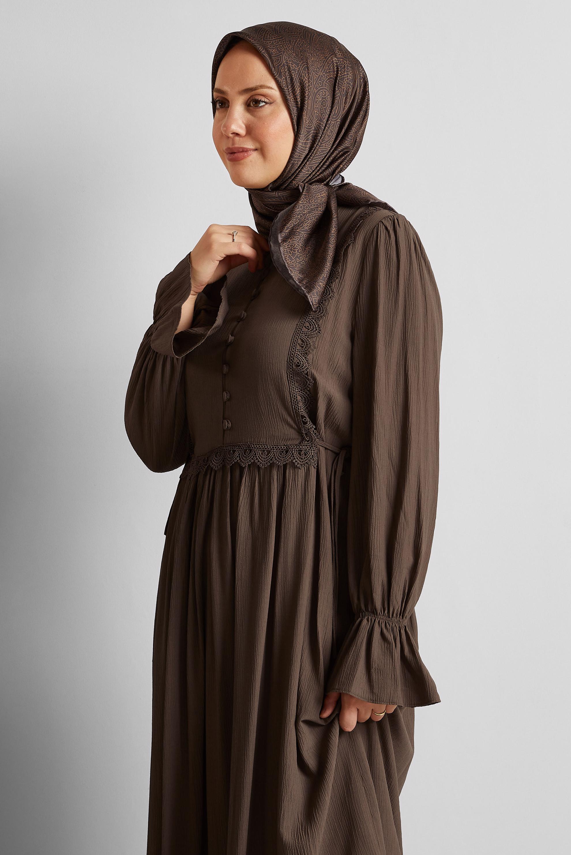 Tesettür giyim KAHVE ALVİNA EŞARP 8536