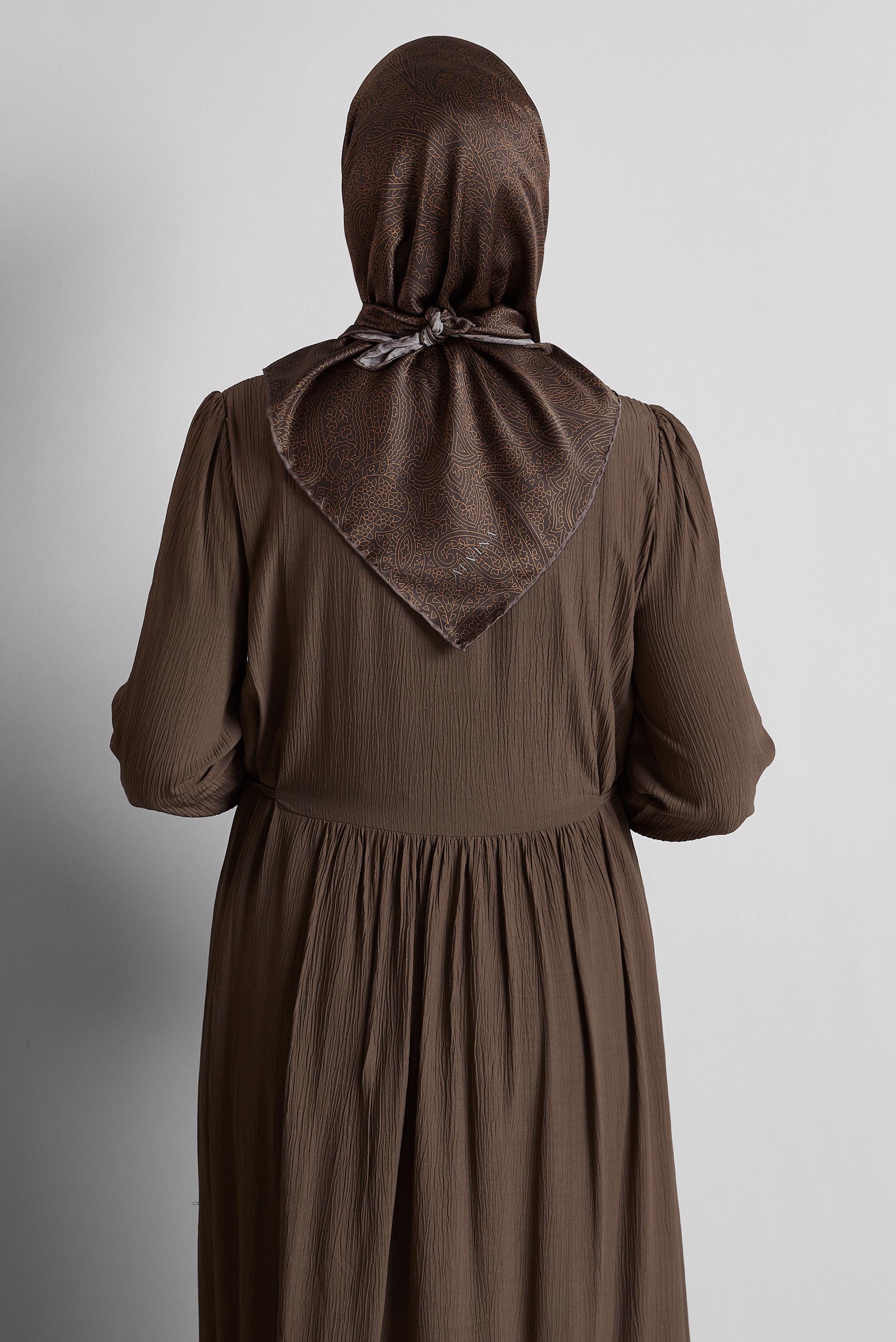 Tesettür giyim KAHVE ALVİNA EŞARP 8536