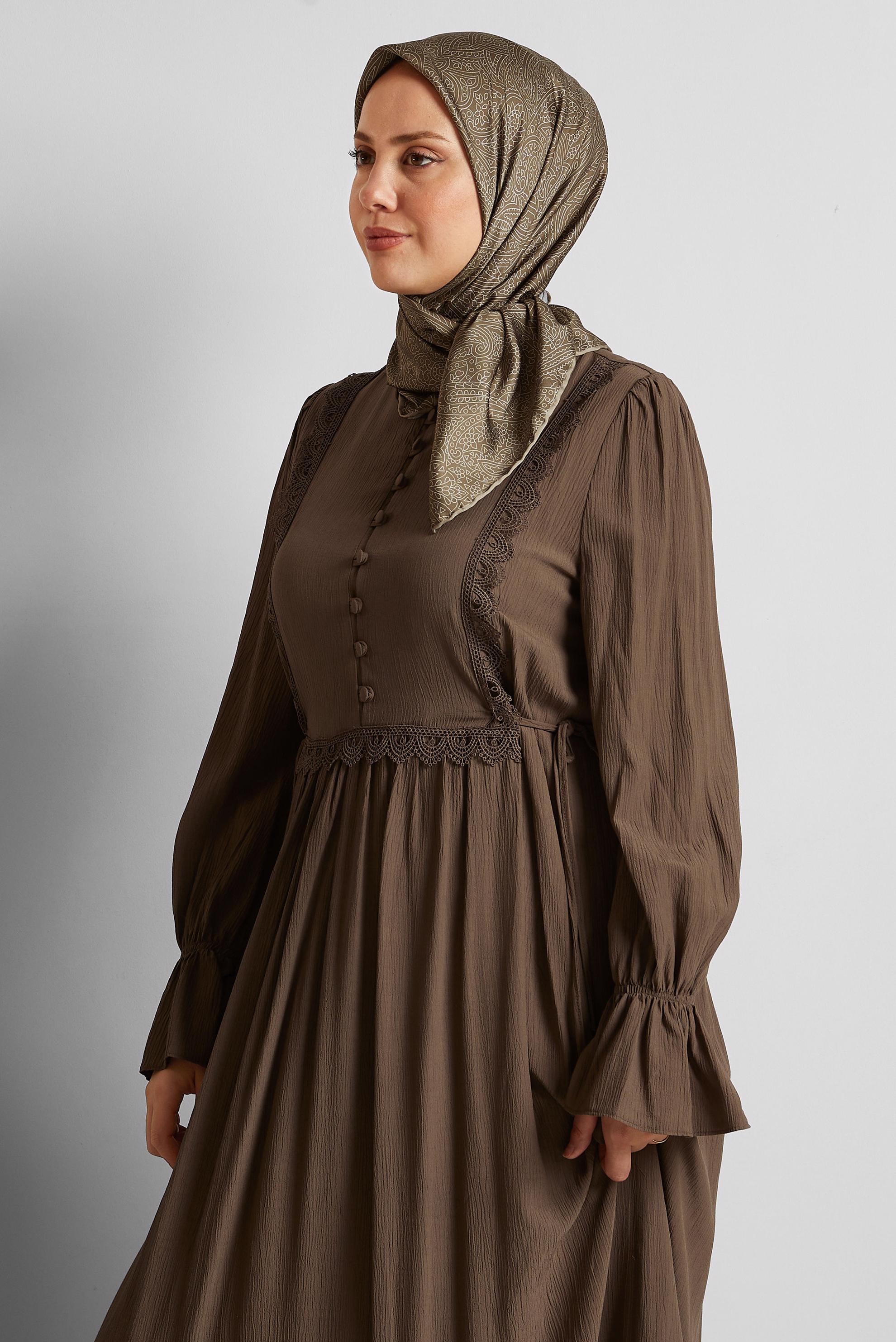 Tesettür giyim KAHVE ALVİNA EŞARP 8536
