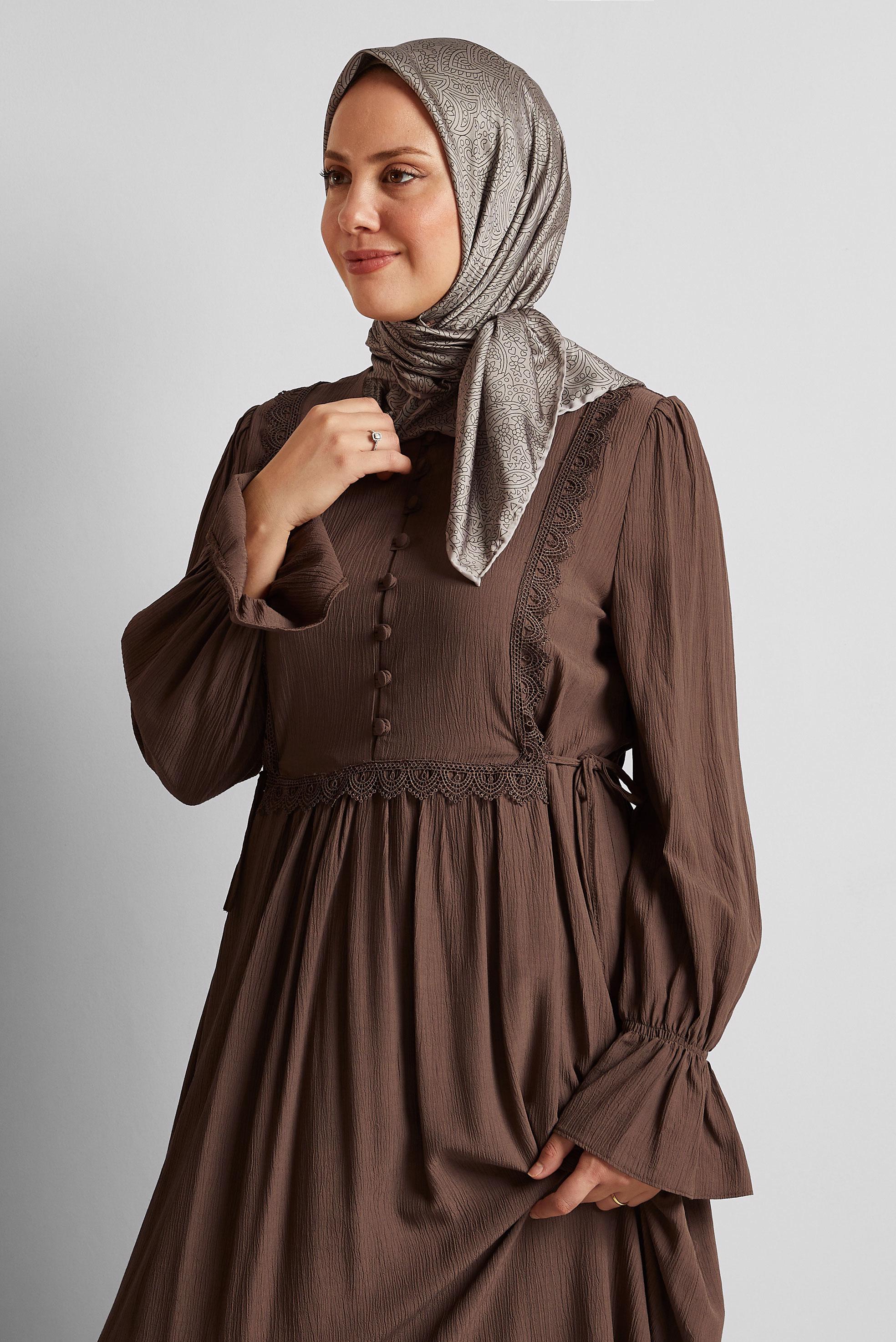 Tesettür giyim BEJ ALVİNA EŞARP 8536