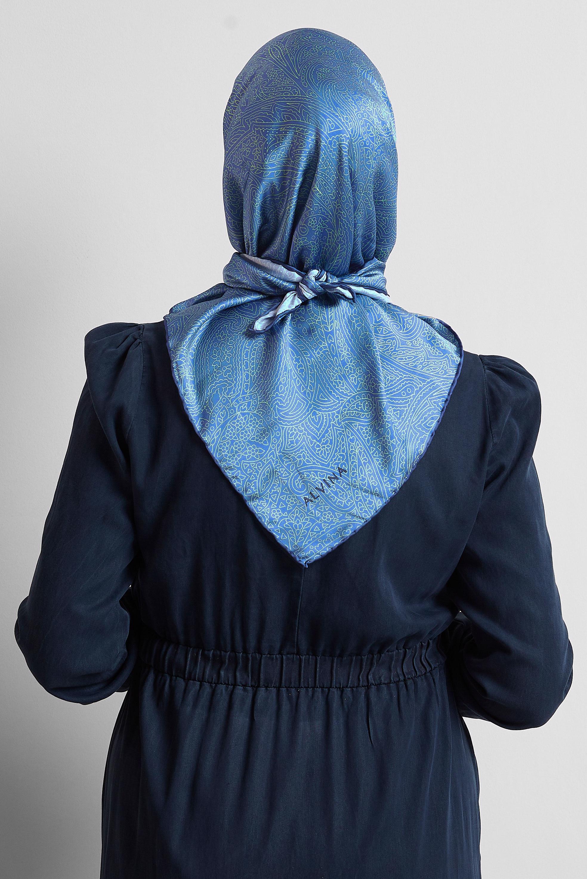 Tesettür giyim LACİVERT ALVİNA EŞARP 8536