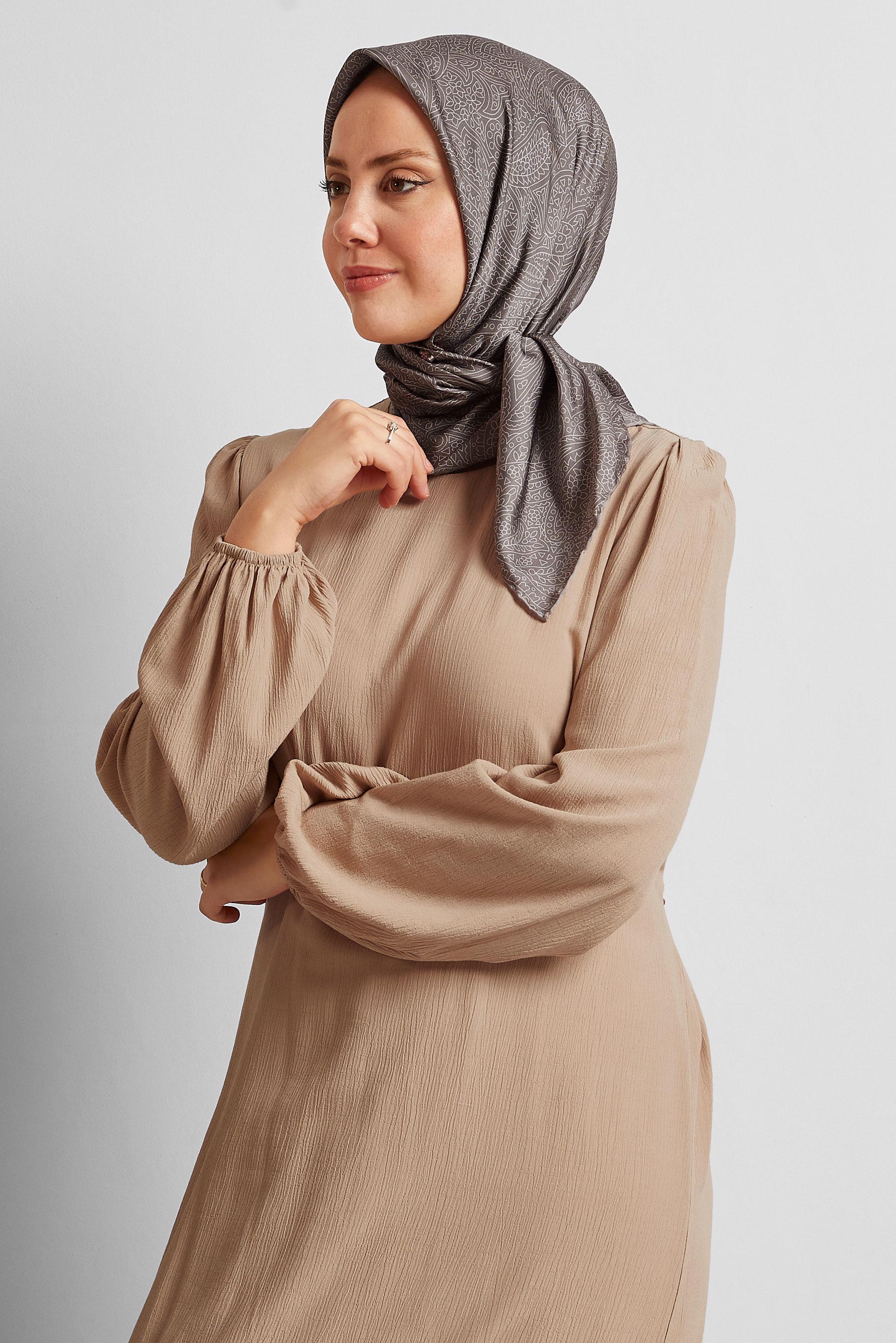 Tesettür giyim VİZON ALVİNA EŞARP 8536