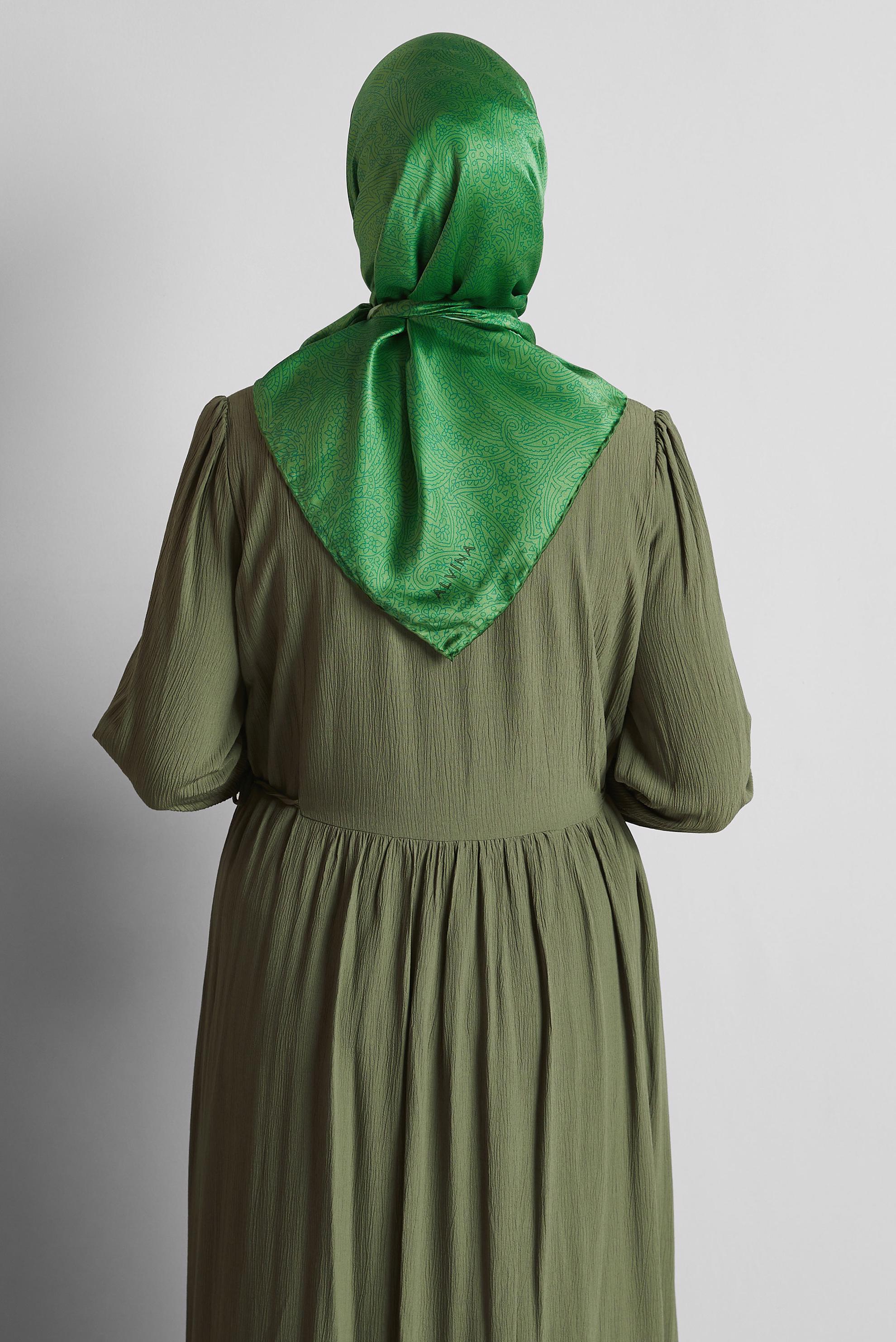 Tesettür giyim YEŞİL ALVİNA EŞARP 8536