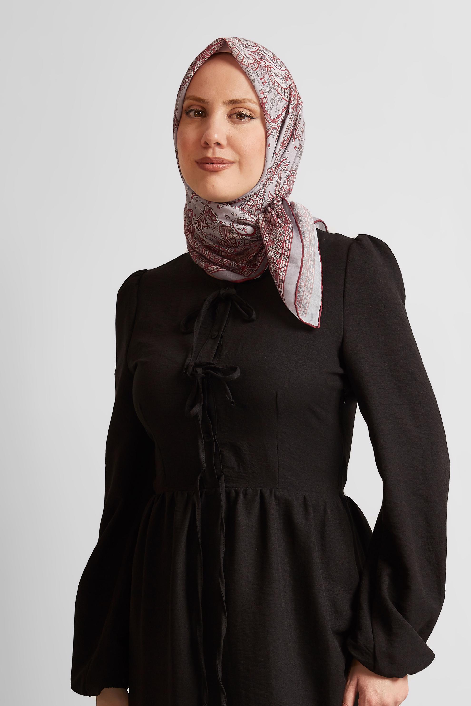 Tesettür giyim BEJ ALVİNA DESENLİ EŞARP 8537