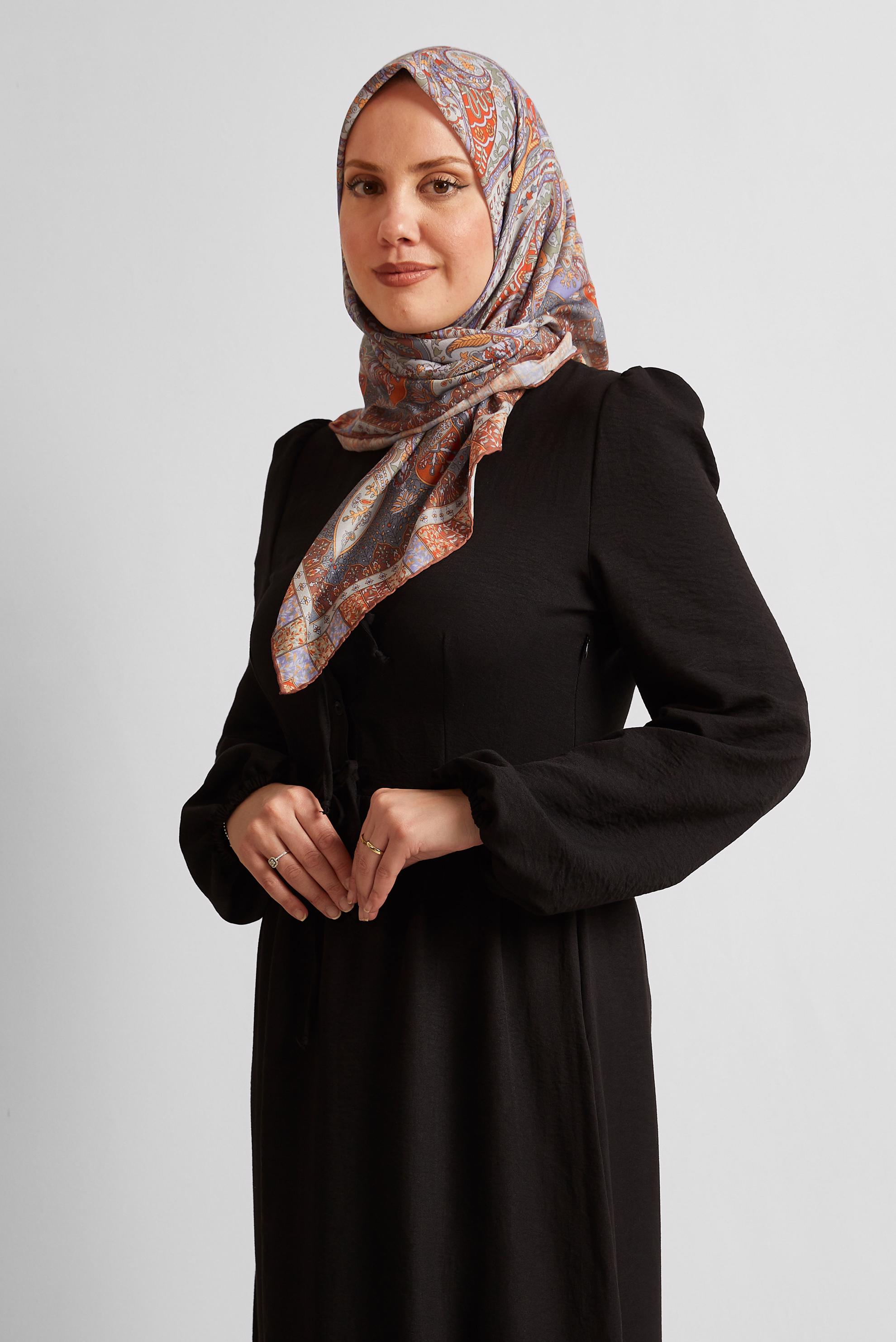 Tesettür giyim PEMBE ALVİNA DESENLİ EŞARP 8538