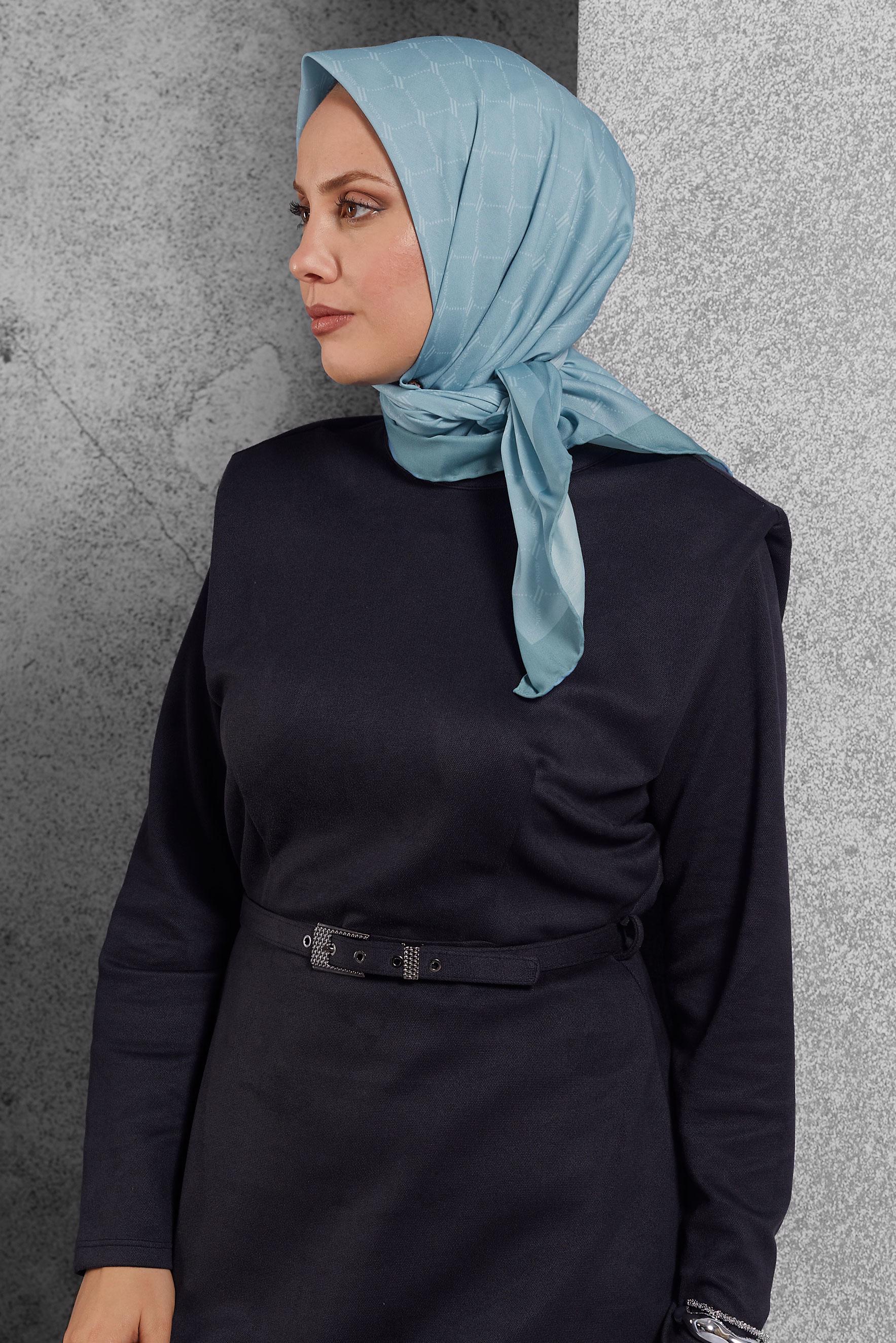 Tesettür giyim MAVİ ALVİNA EŞARP 10280
