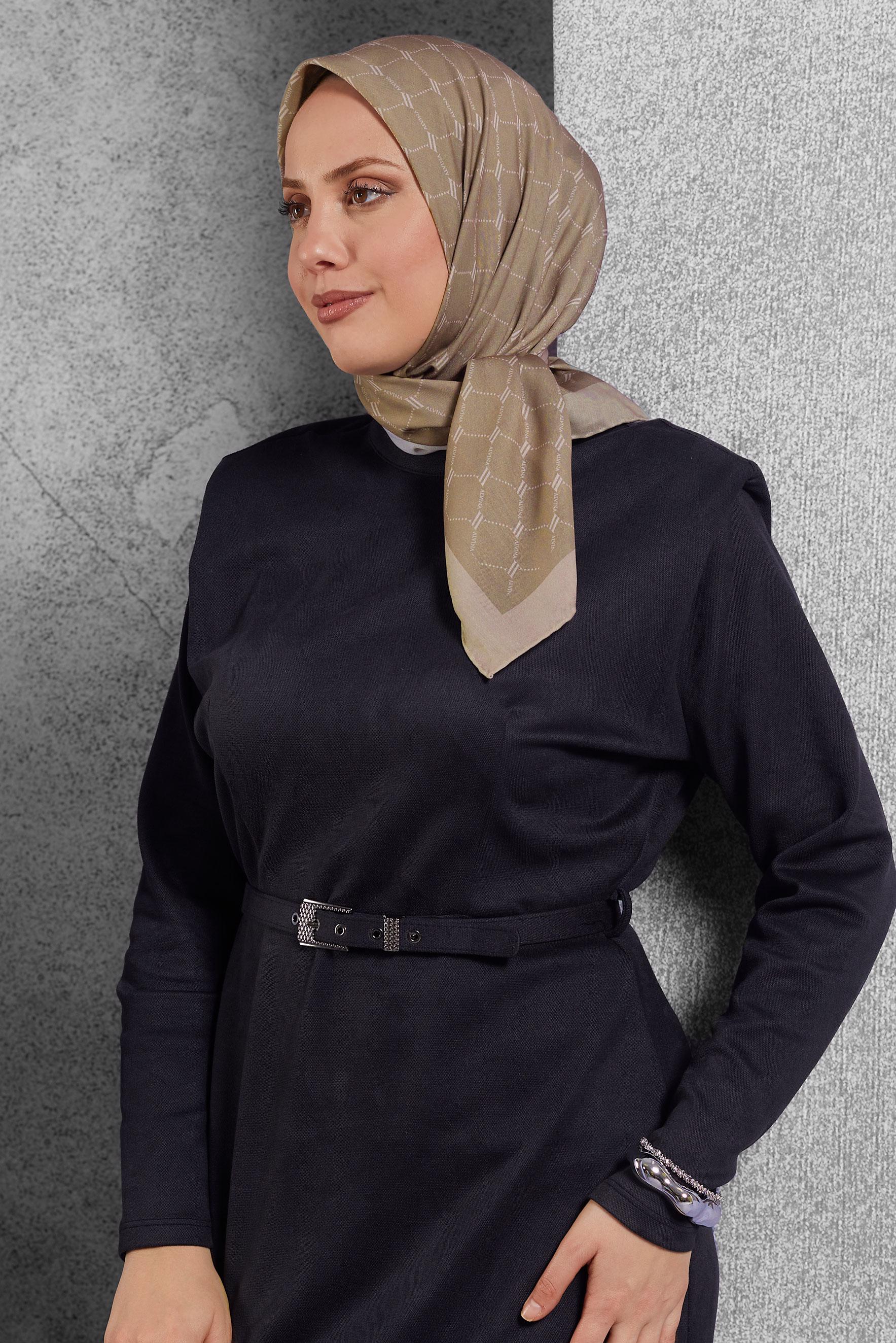 Tesettür giyim VİZON ALVİNA EŞARP 10280