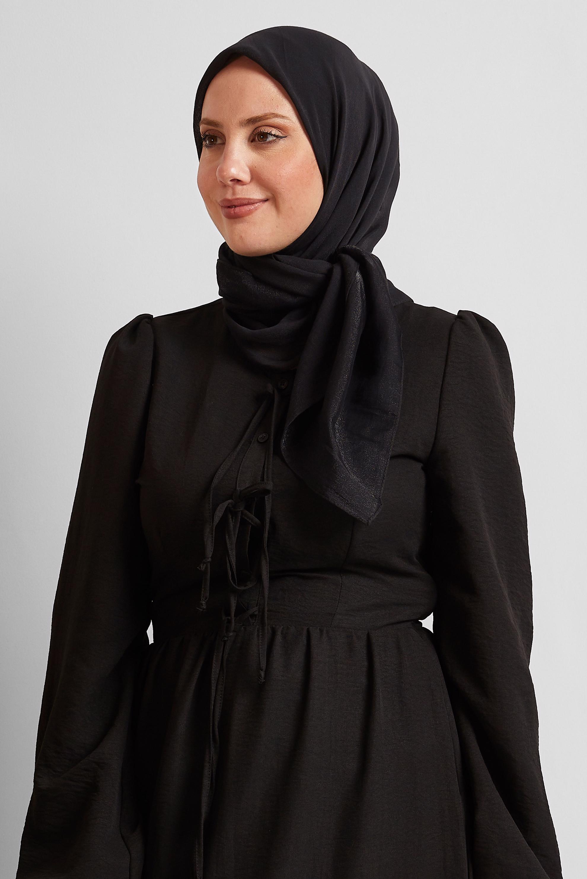 Tesettür giyim SİYAH ALVİNA PAMUK EŞARP 8543
