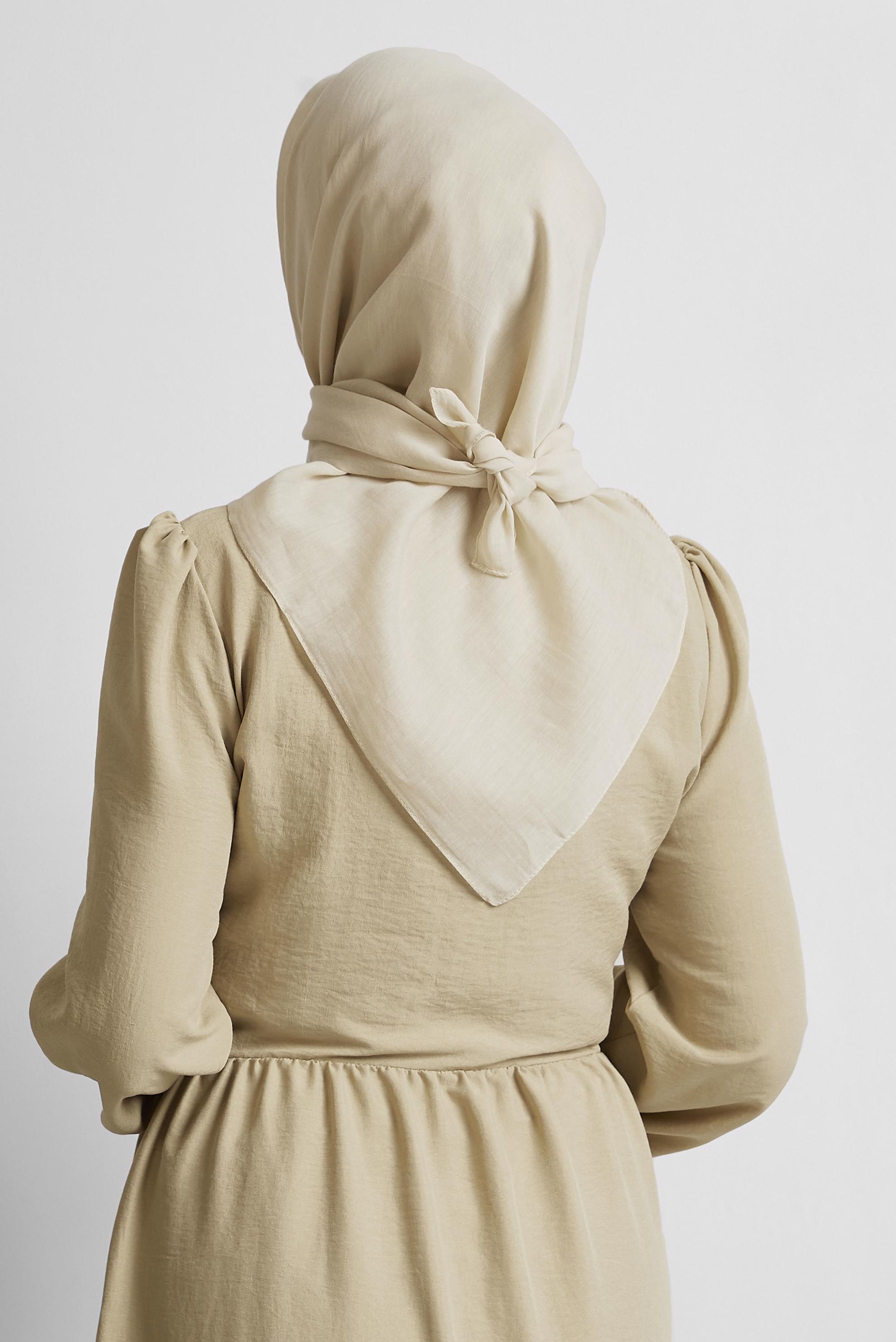 Tesettür giyim BEJ ALVİNA PAMUK EŞARP 8543