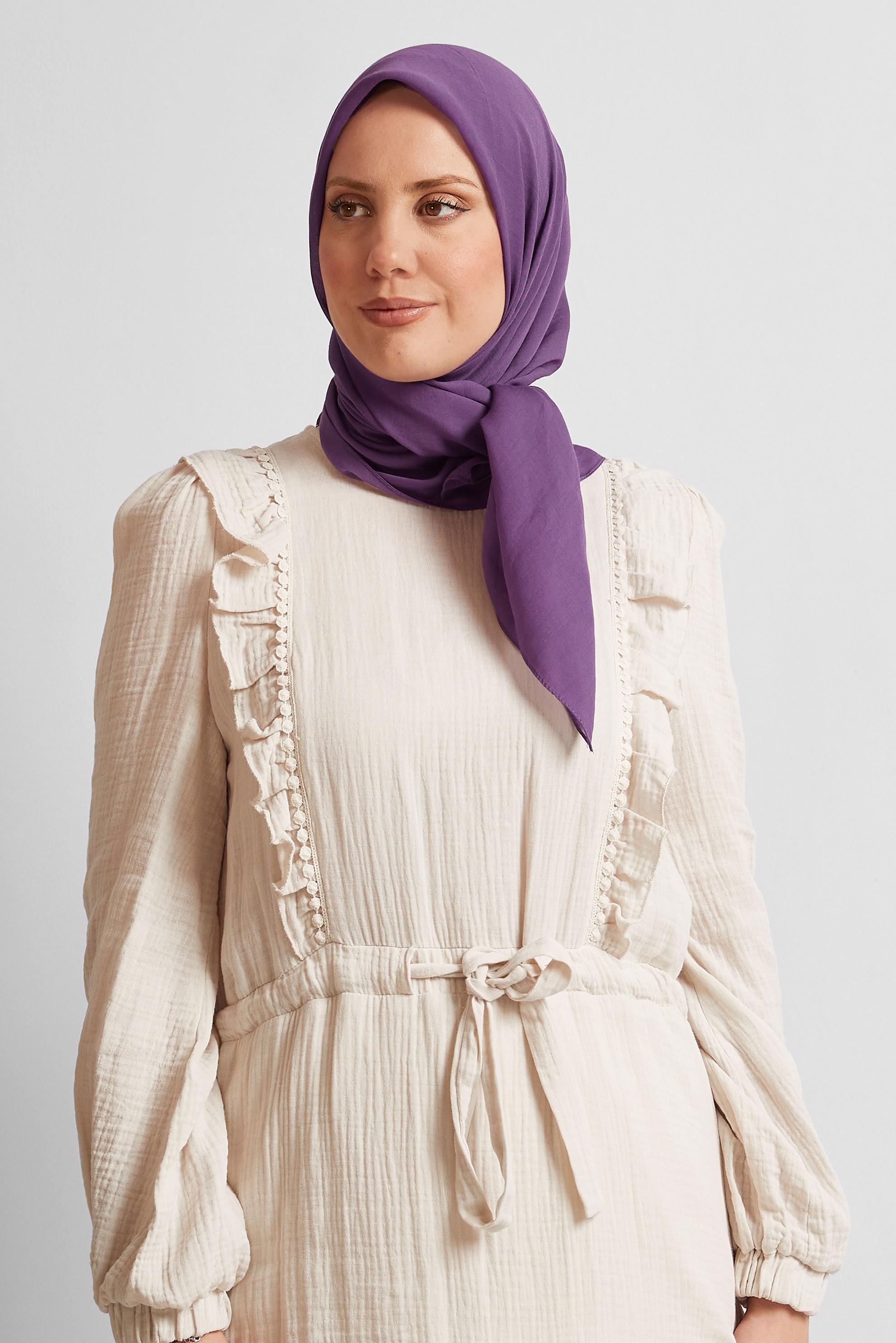 Tesettür giyim MOR ALVİNA PAMUK EŞARP 8543