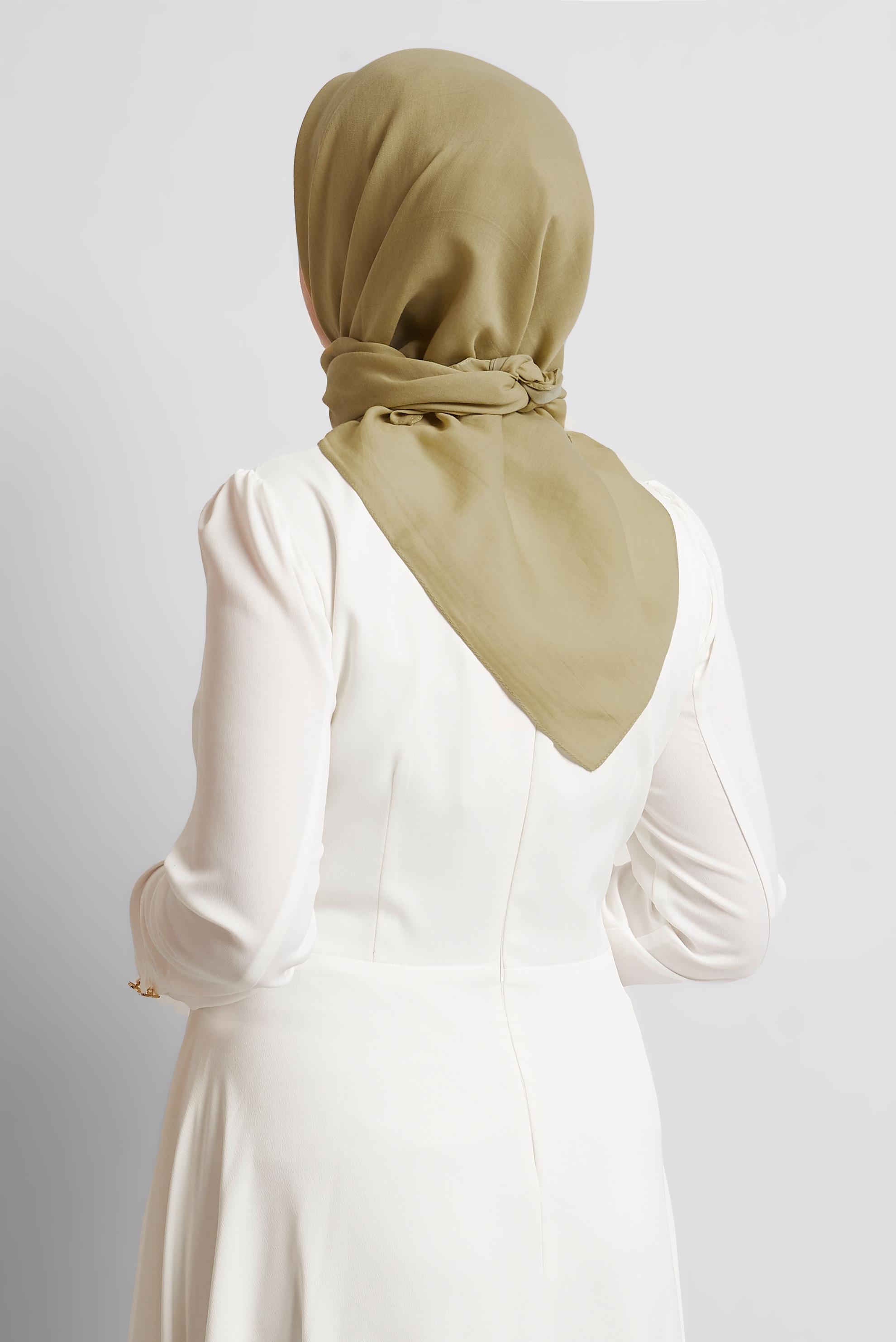 Tesettür giyim YEŞİL ALVİNA PAMUK EŞARP 8543