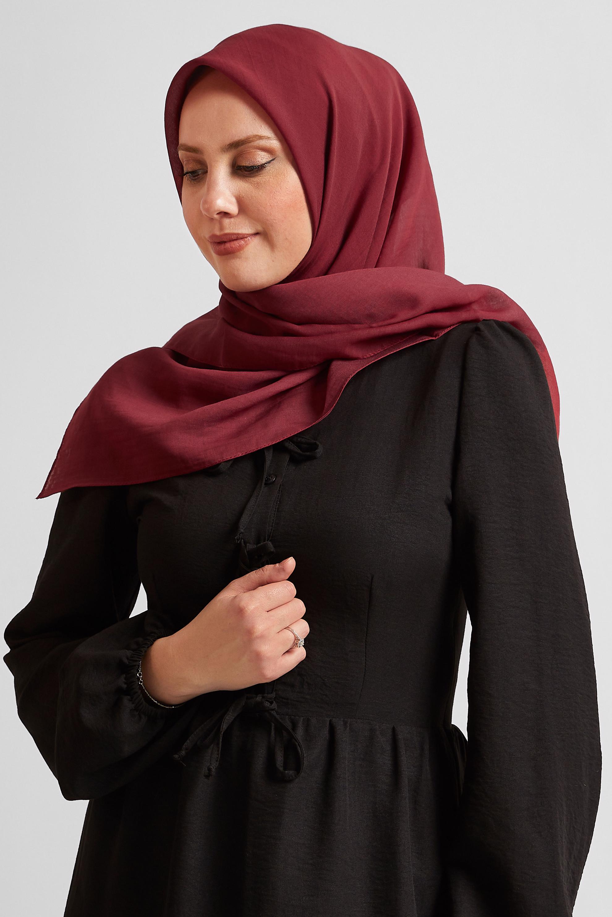 Tesettür giyim BORDO ALVİNA PAMUK EŞARP 8543