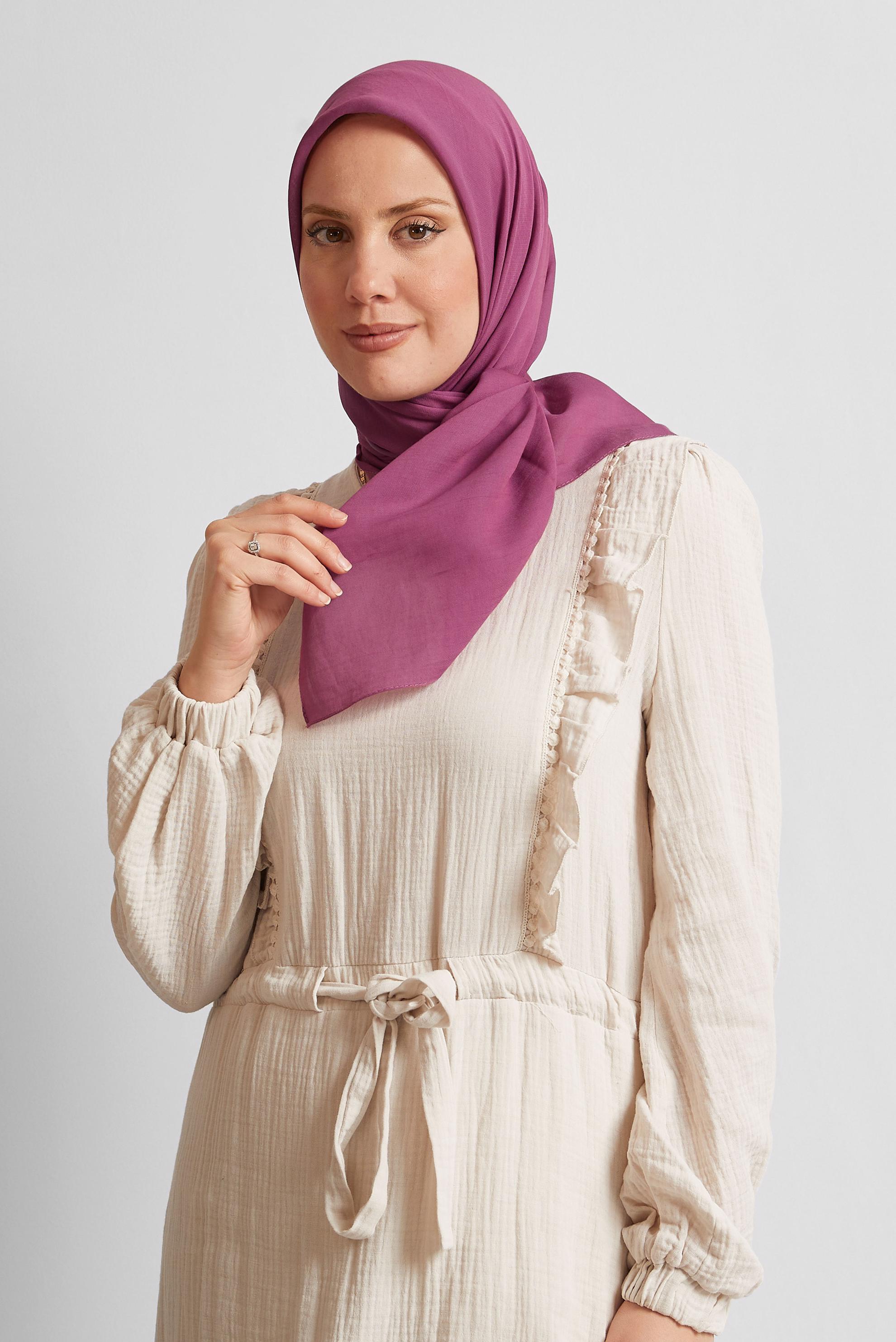 Tesettür giyim FUŞYA ALVİNA PAMUK EŞARP 8543