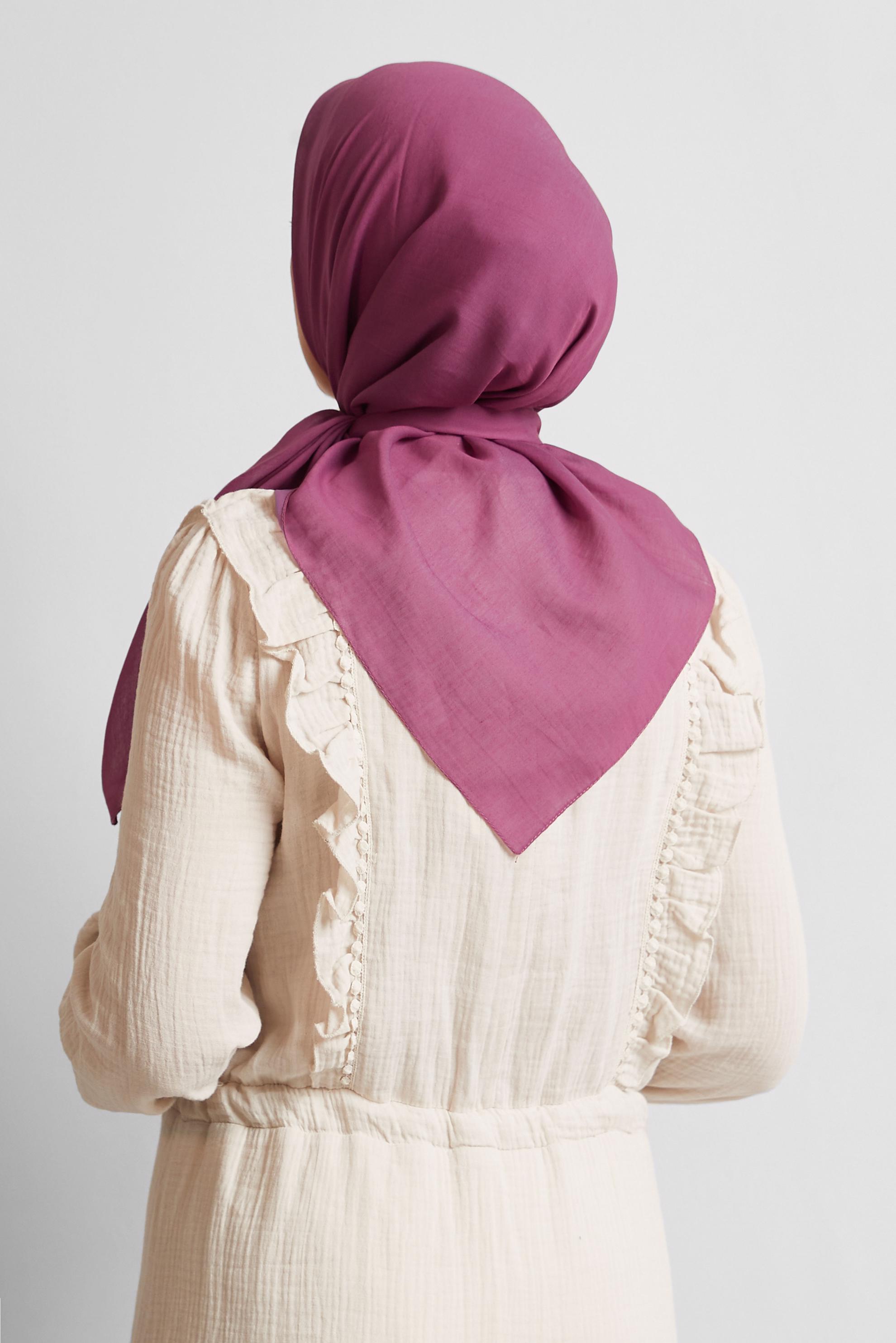 Tesettür giyim FUŞYA ALVİNA PAMUK EŞARP 8543