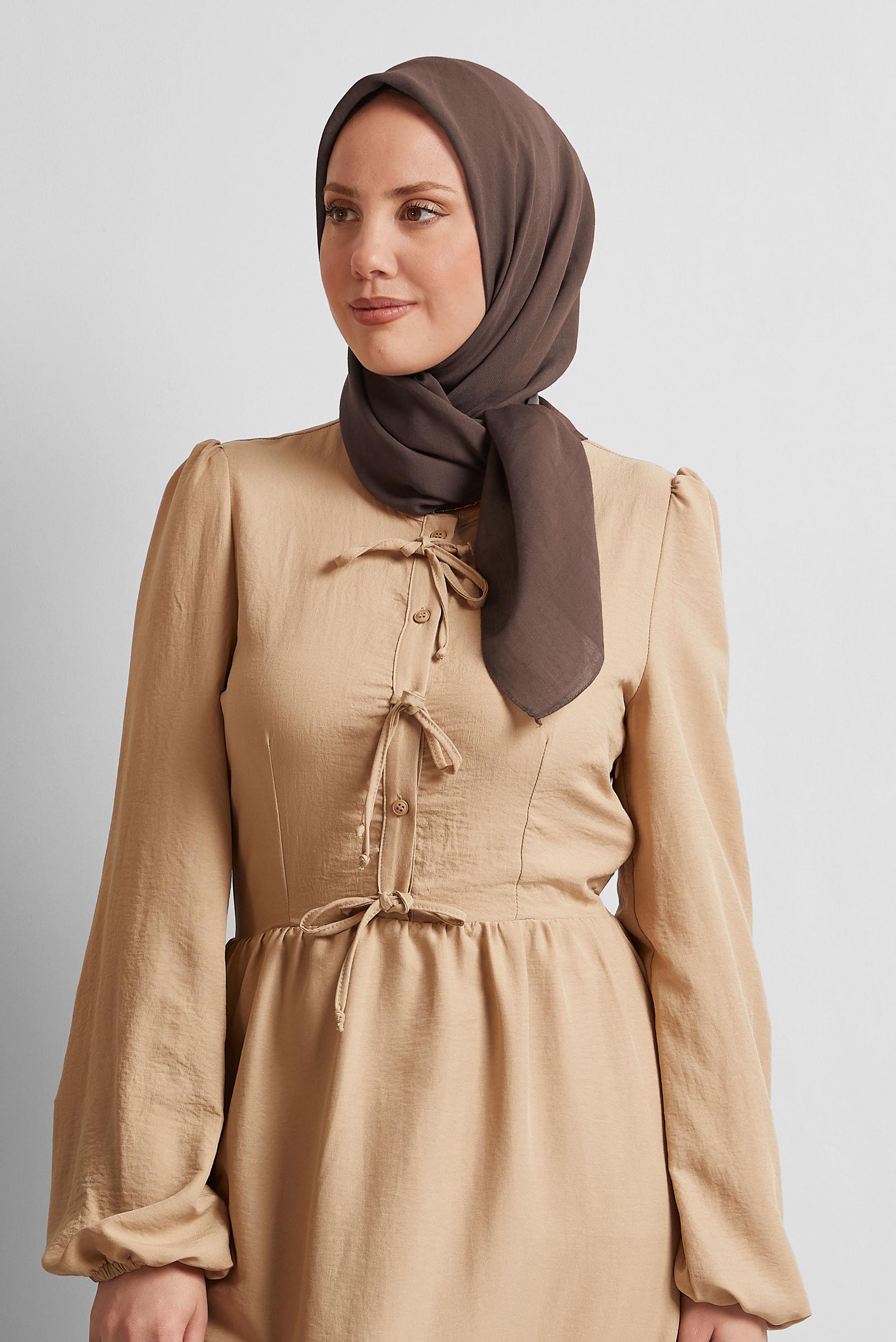 Tesettür giyim KAHVE ALVİNA PAMUK EŞARP 8543