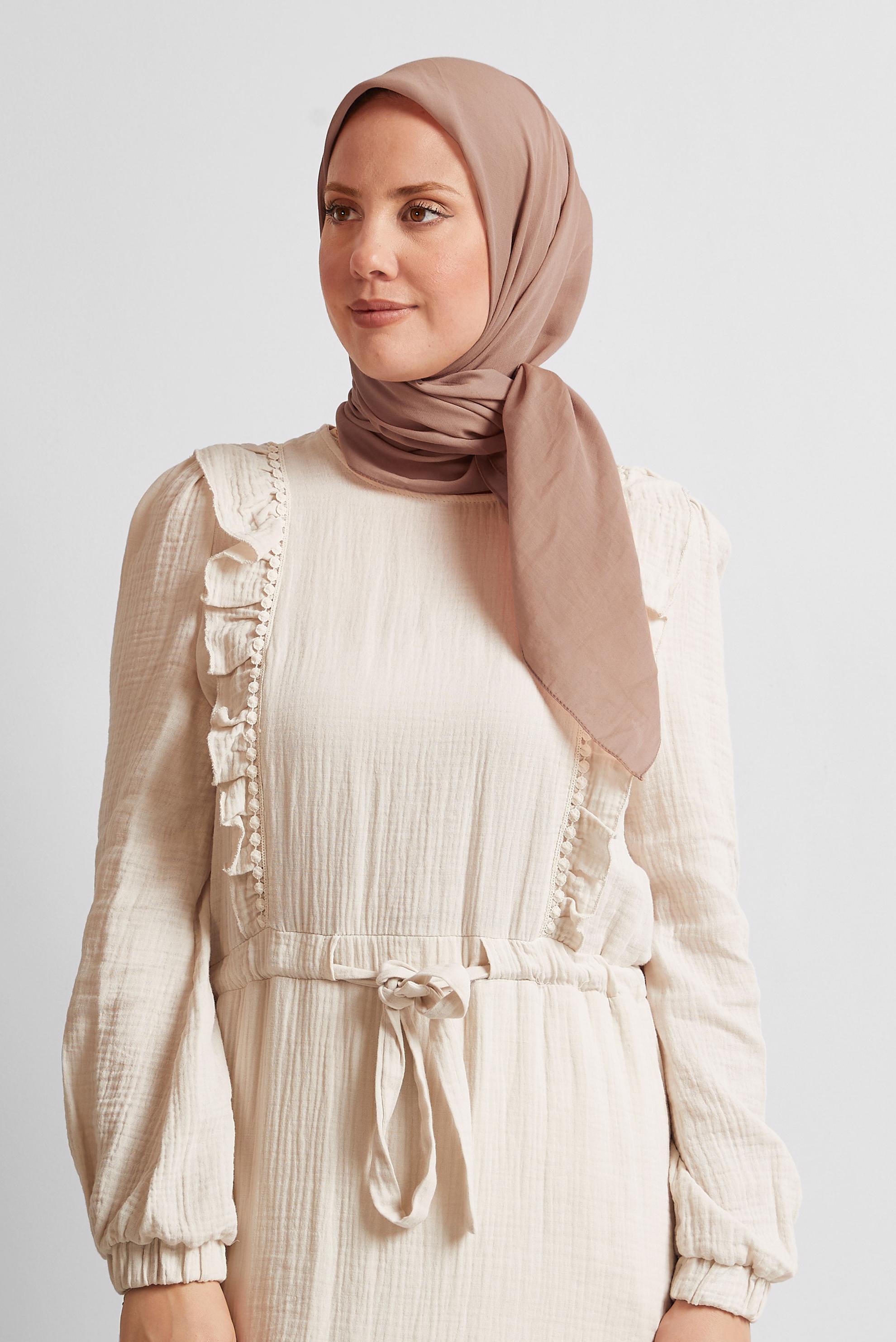 Tesettür giyim TABA ALVİNA PAMUK EŞARP 8543