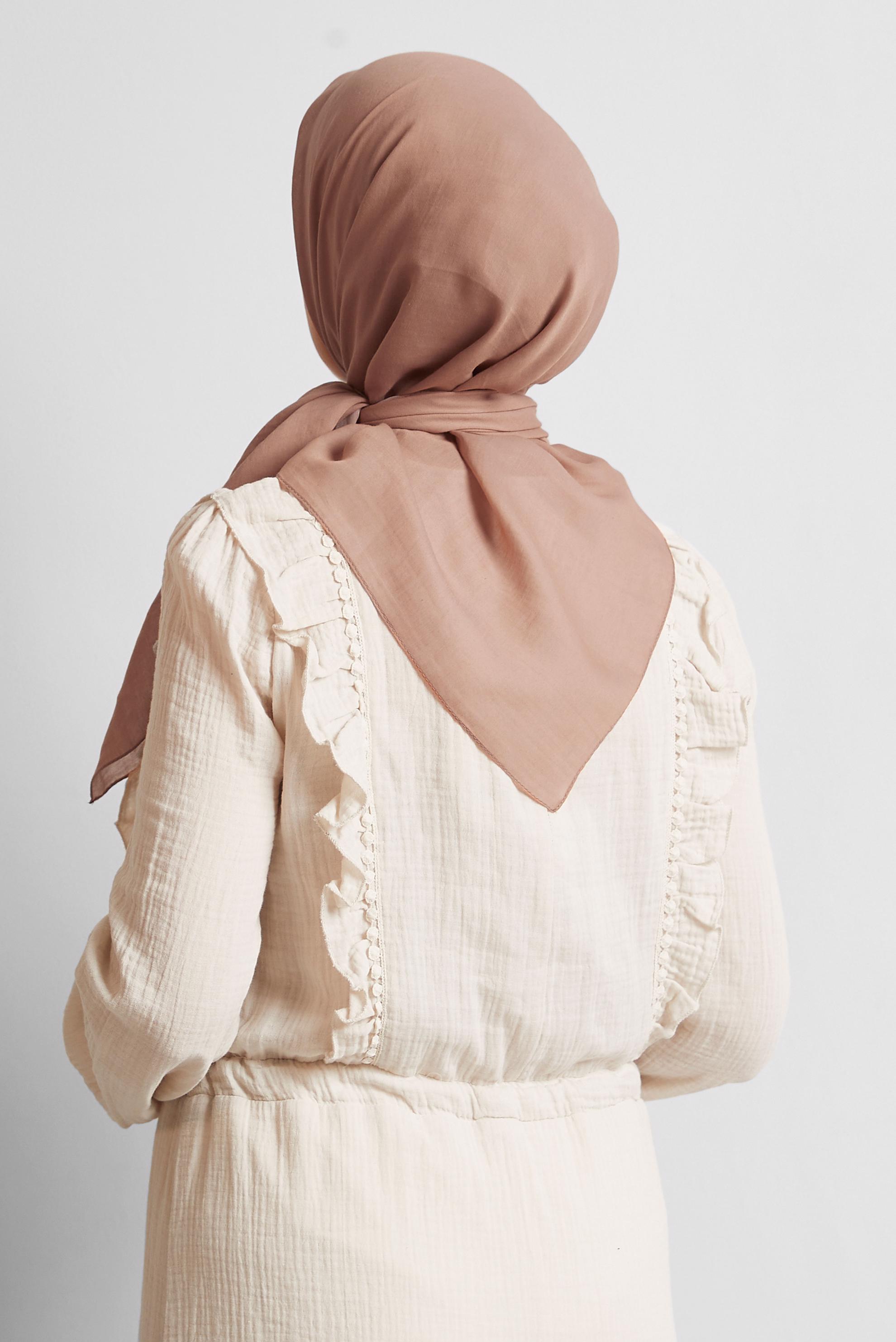 Tesettür giyim TABA ALVİNA PAMUK EŞARP 8543