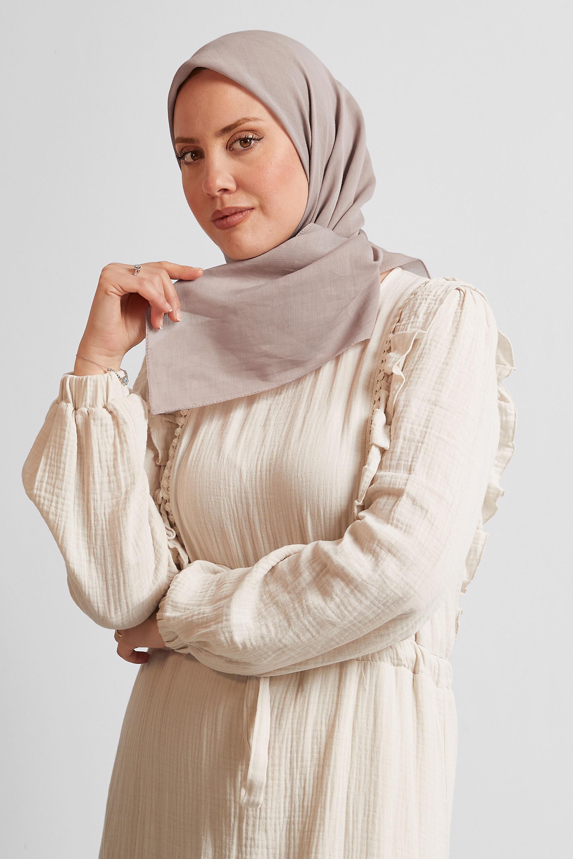 Tesettür giyim VİZON ALVİNA PAMUK EŞARP 8543