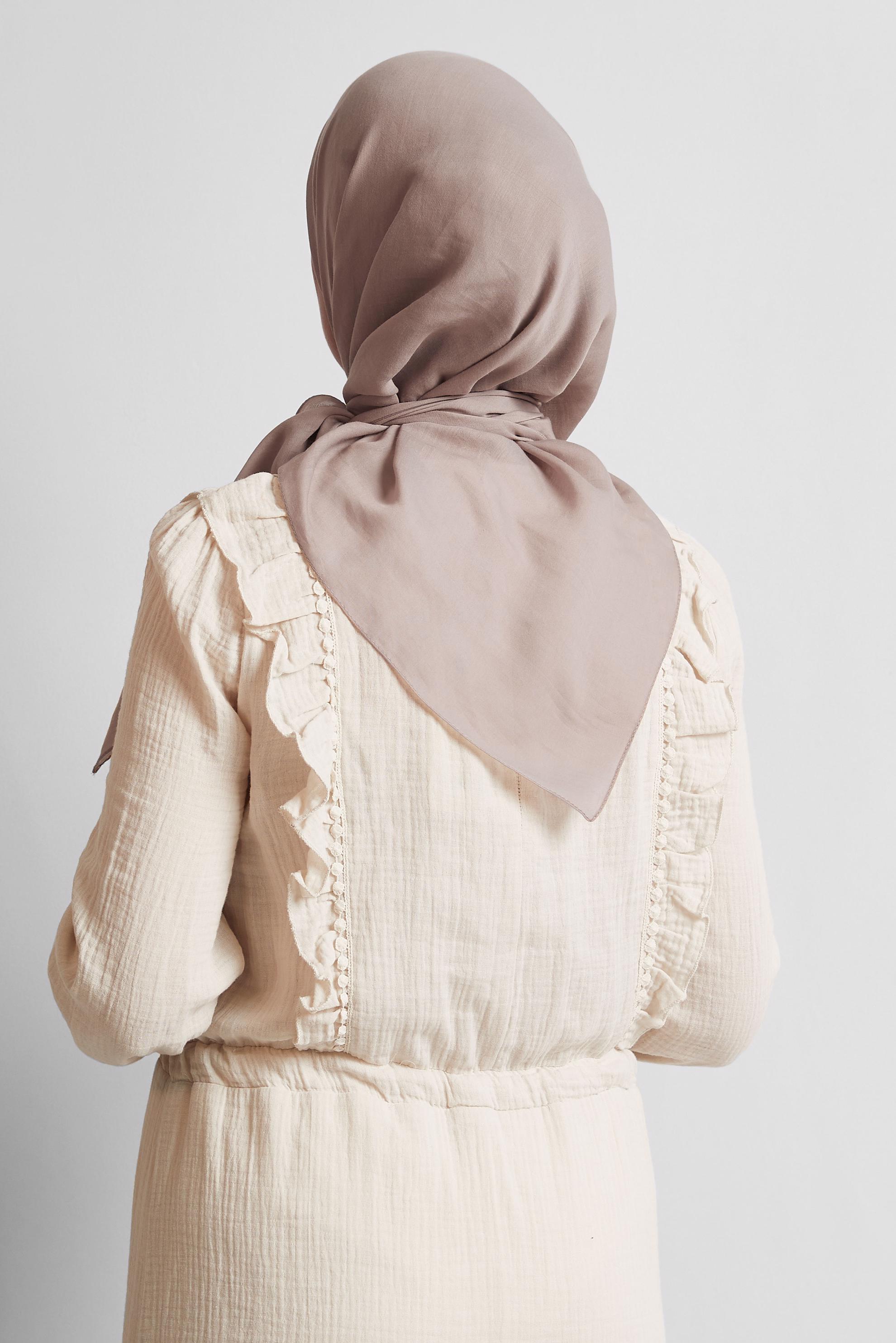 Tesettür giyim VİZON ALVİNA PAMUK EŞARP 8543