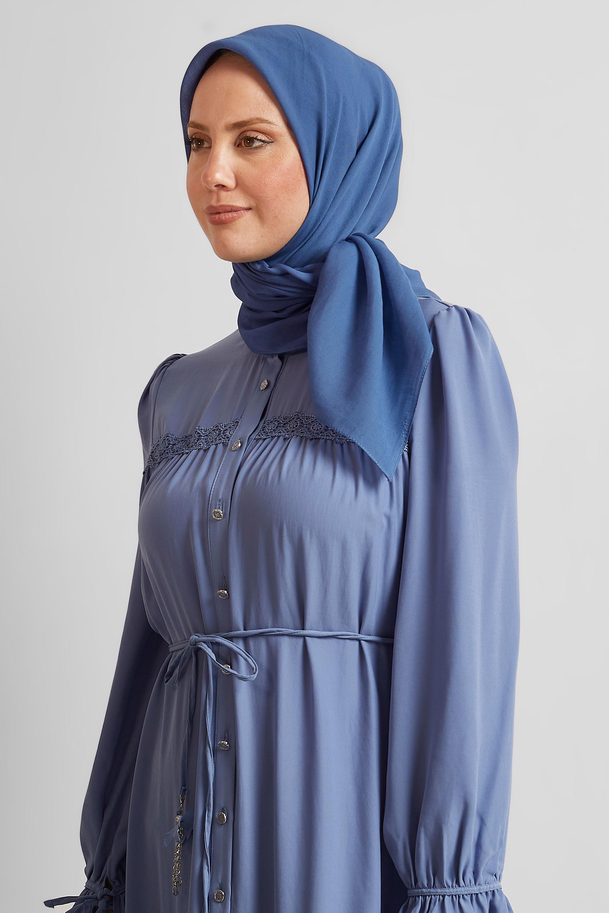 Tesettür giyim LACİVERT ALVİNA PAMUK EŞARP 8543