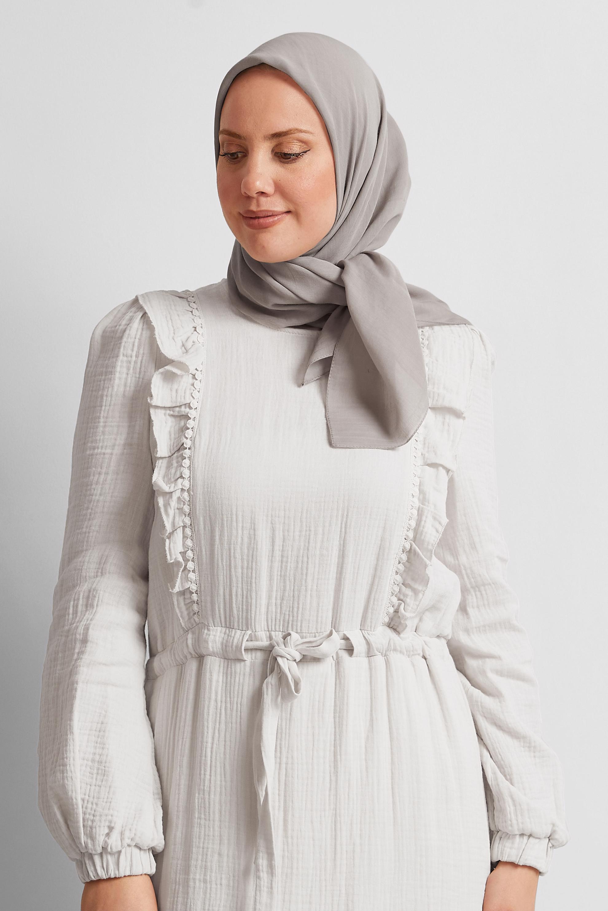 Tesettür giyim BEJ ALVİNA PAMUK EŞARP 8543