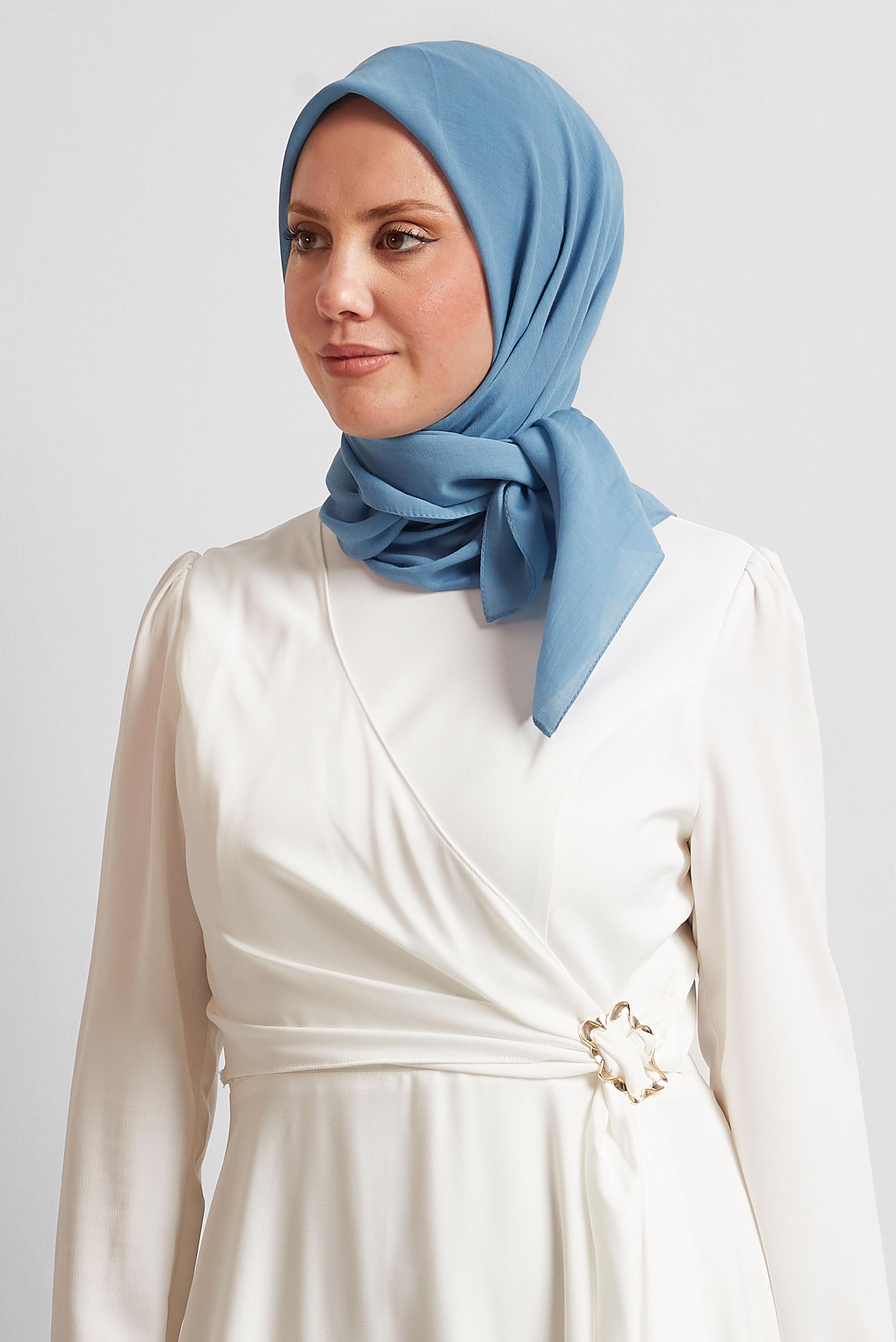 Tesettür giyim MAVİ ALVİNA PAMUK EŞARP 8543