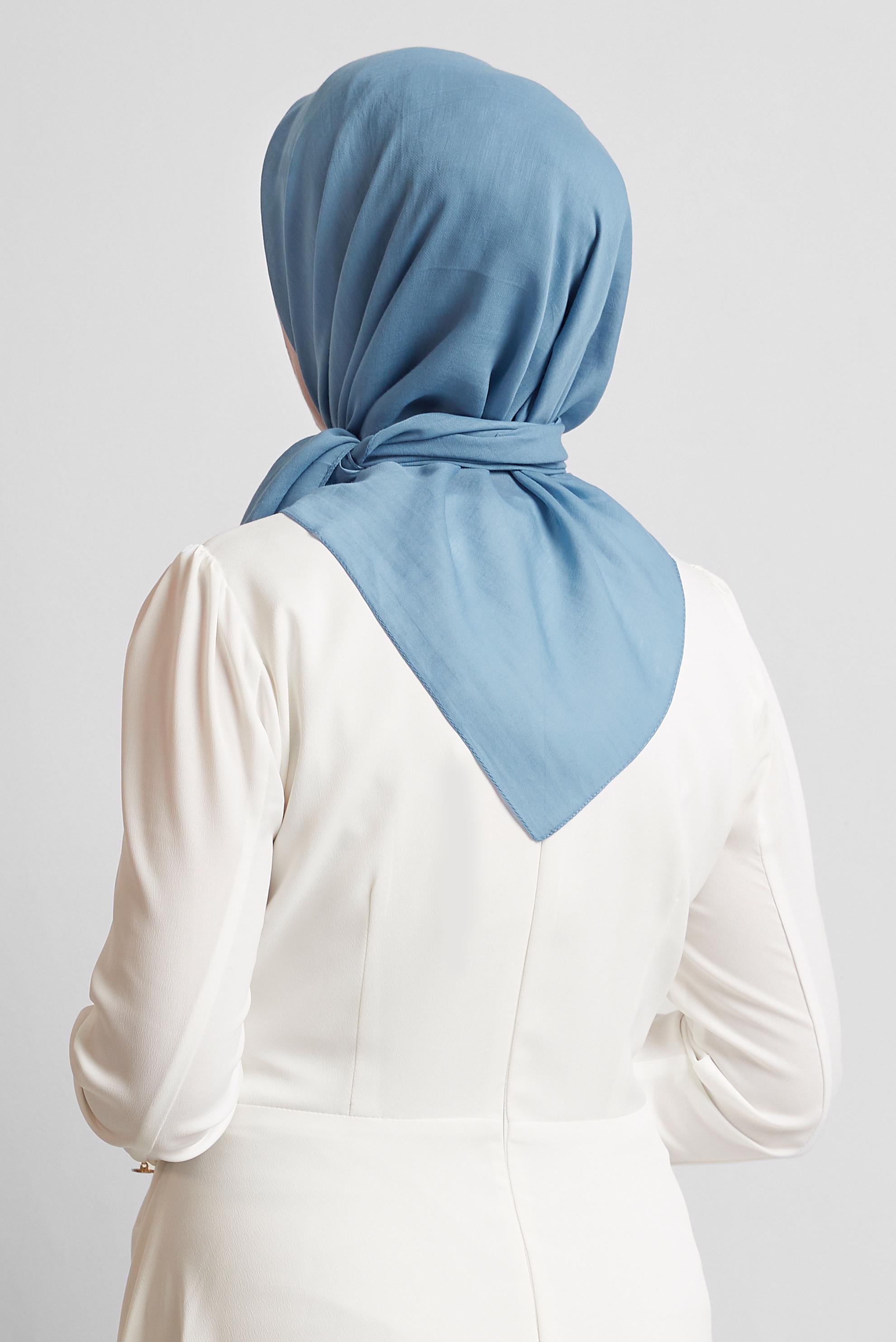 Tesettür giyim MAVİ ALVİNA PAMUK EŞARP 8543