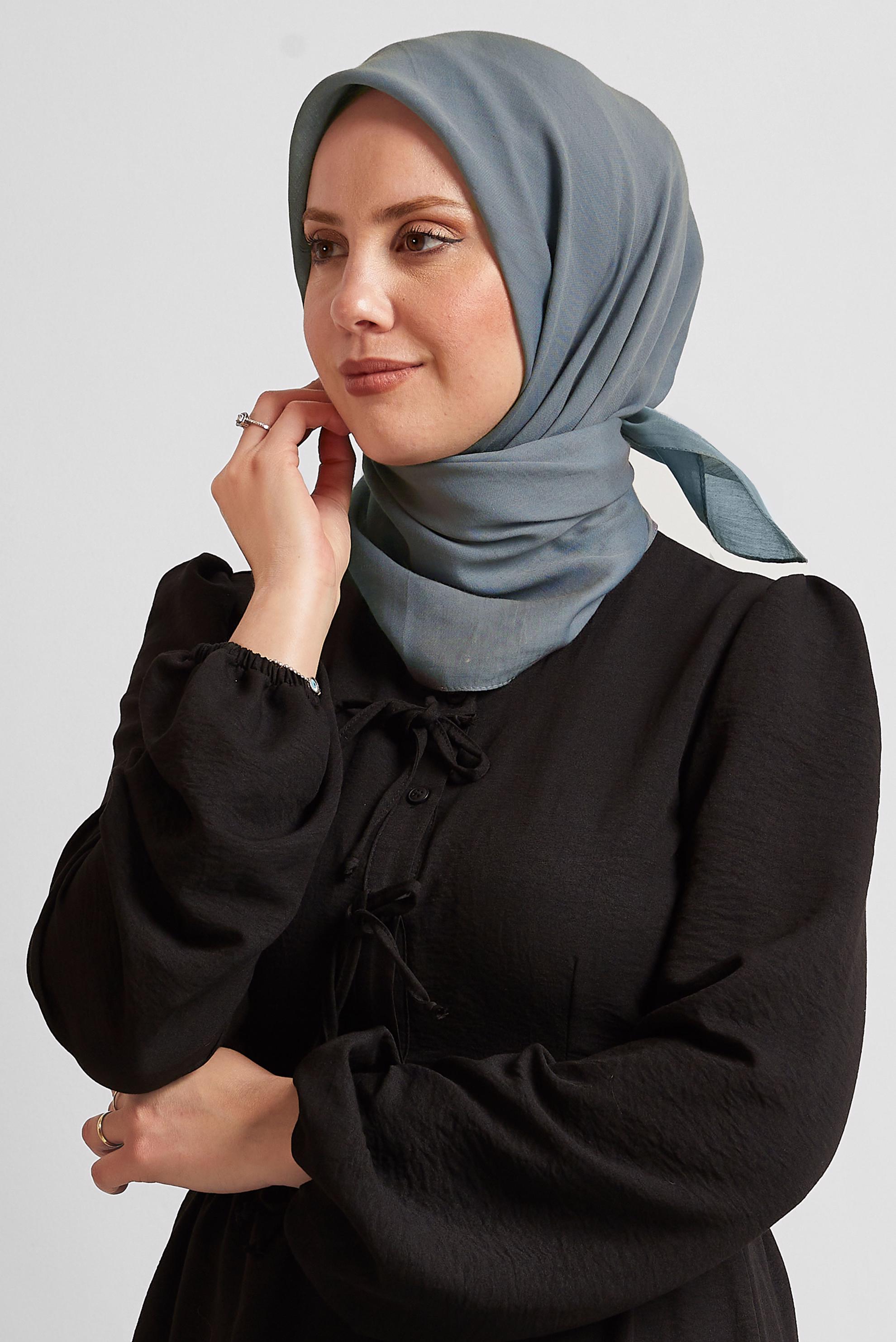 Tesettür giyim GRİ ALVİNA PAMUK EŞARP 8543