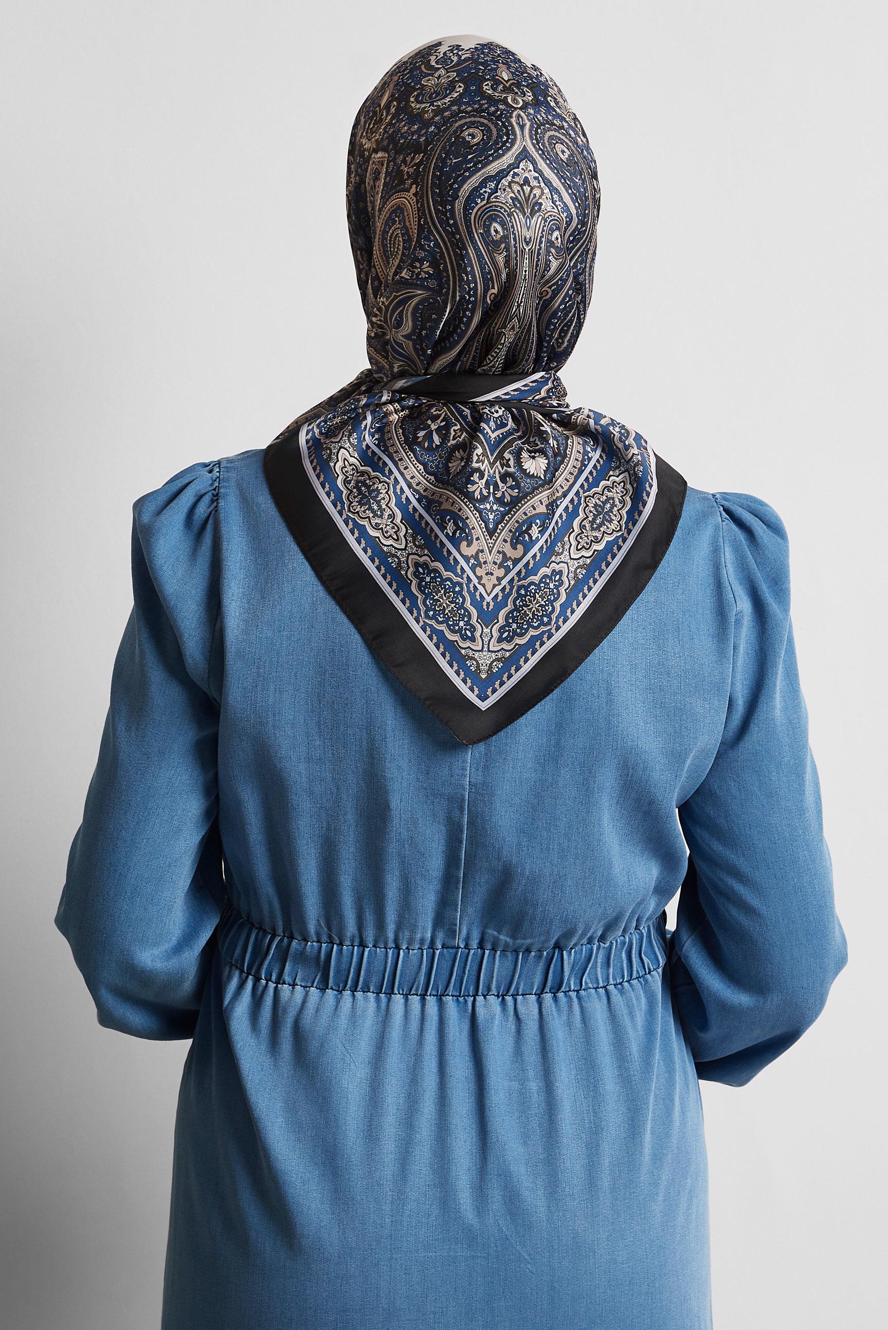 Tesettür giyim HAKİ ALVİNA DESENLİ EŞARP 8551