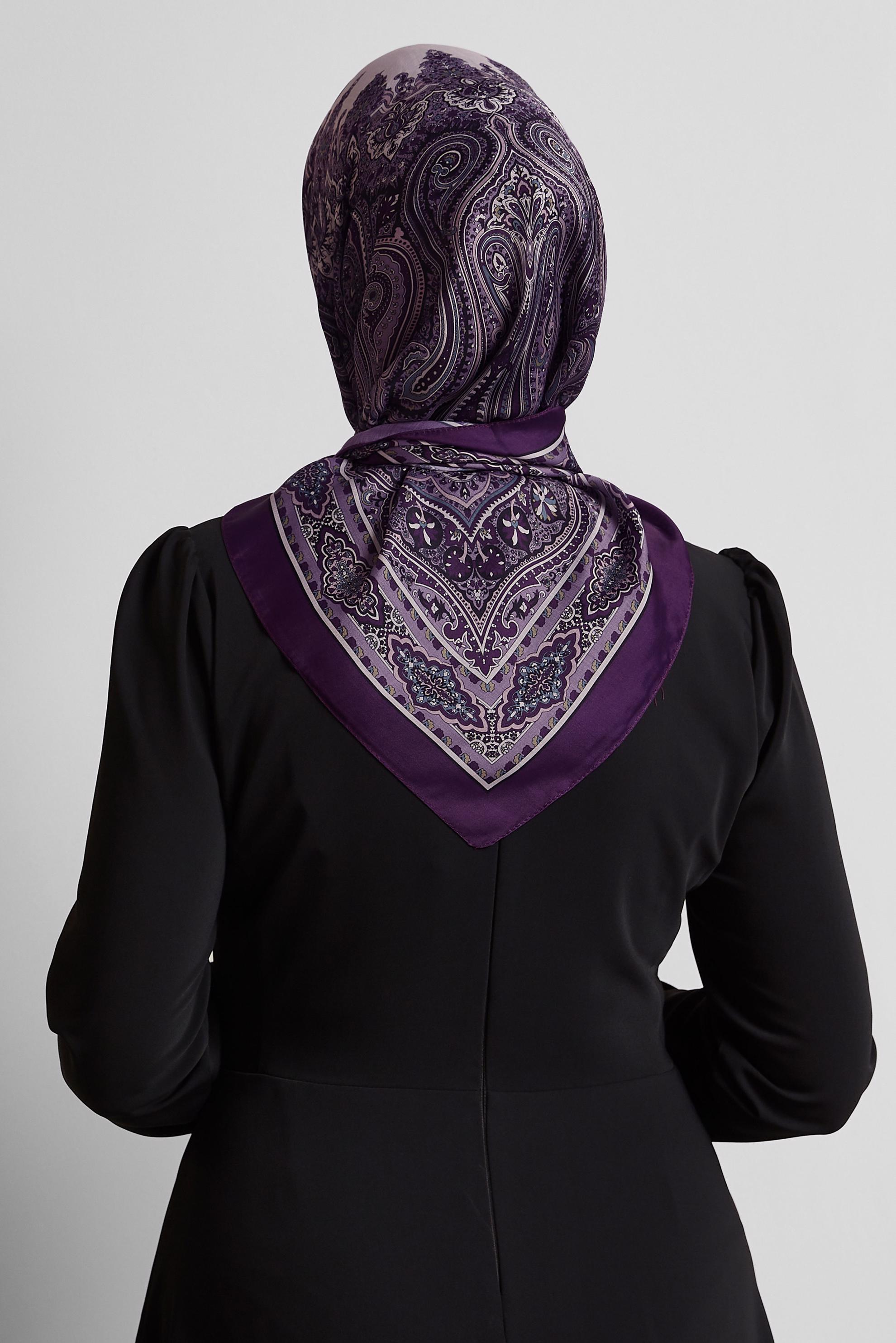 Tesettür giyim MÜRDÜM ALVİNA DESENLİ EŞARP 8551