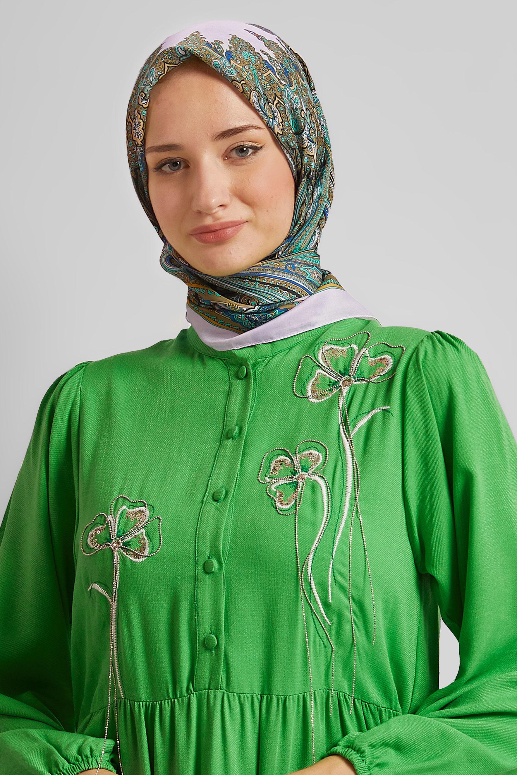 Vêtements hijab POUDRE FOULARD À MOTIFS ALVINA 8551