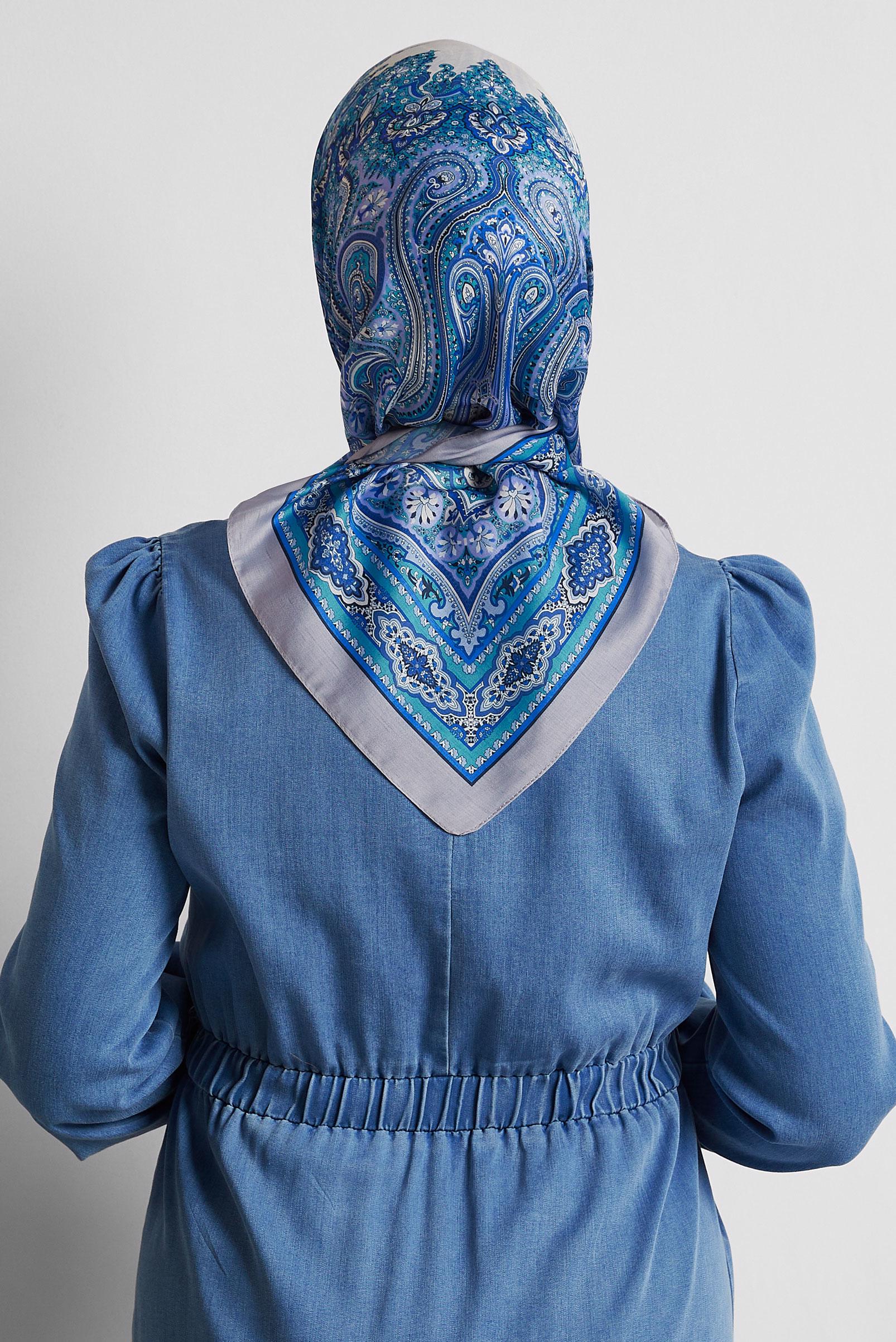 Tesettür giyim BEJ ALVİNA DESENLİ EŞARP 8551