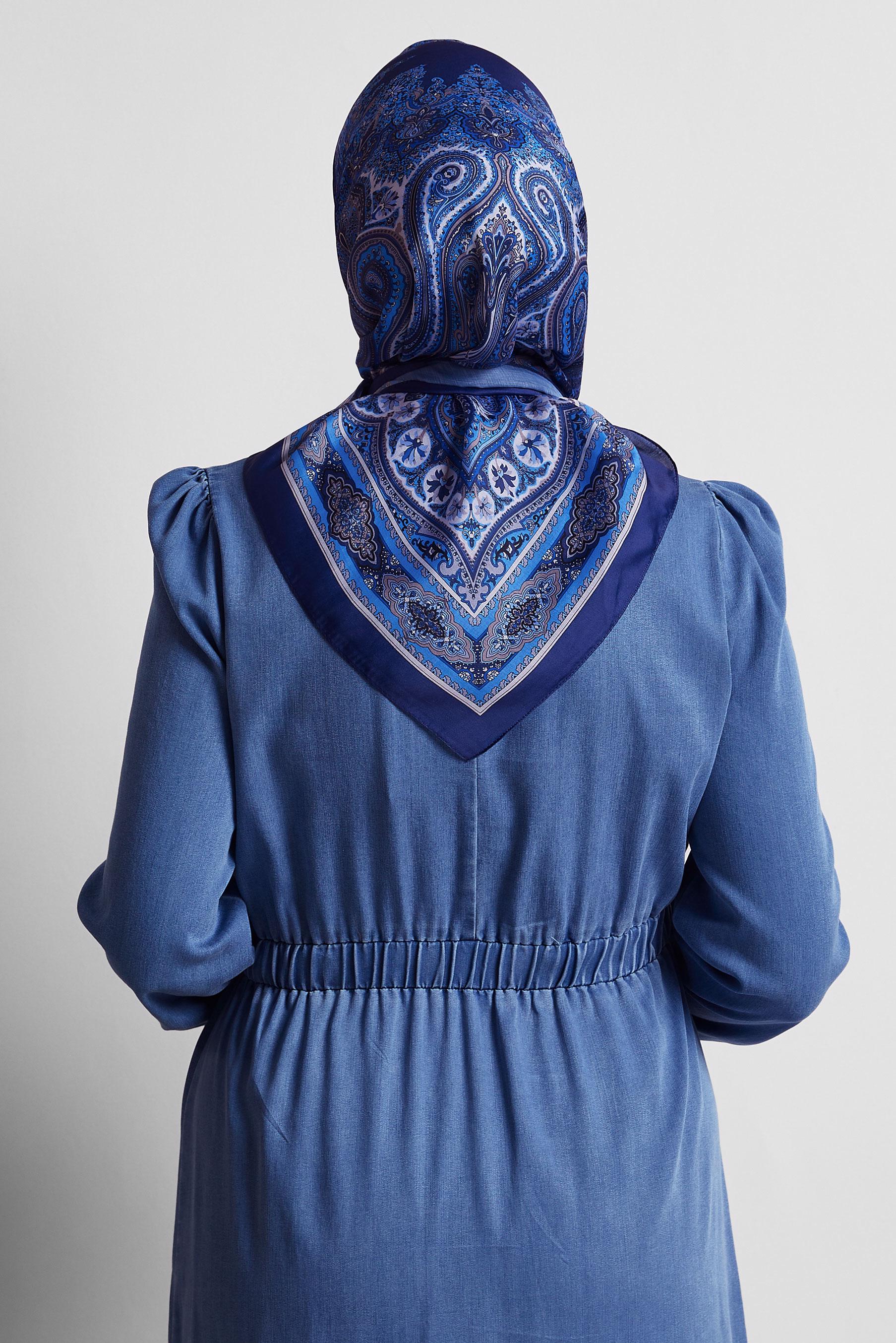 Tesettür giyim BEYAZ ALVİNA DESENLİ EŞARP 8551