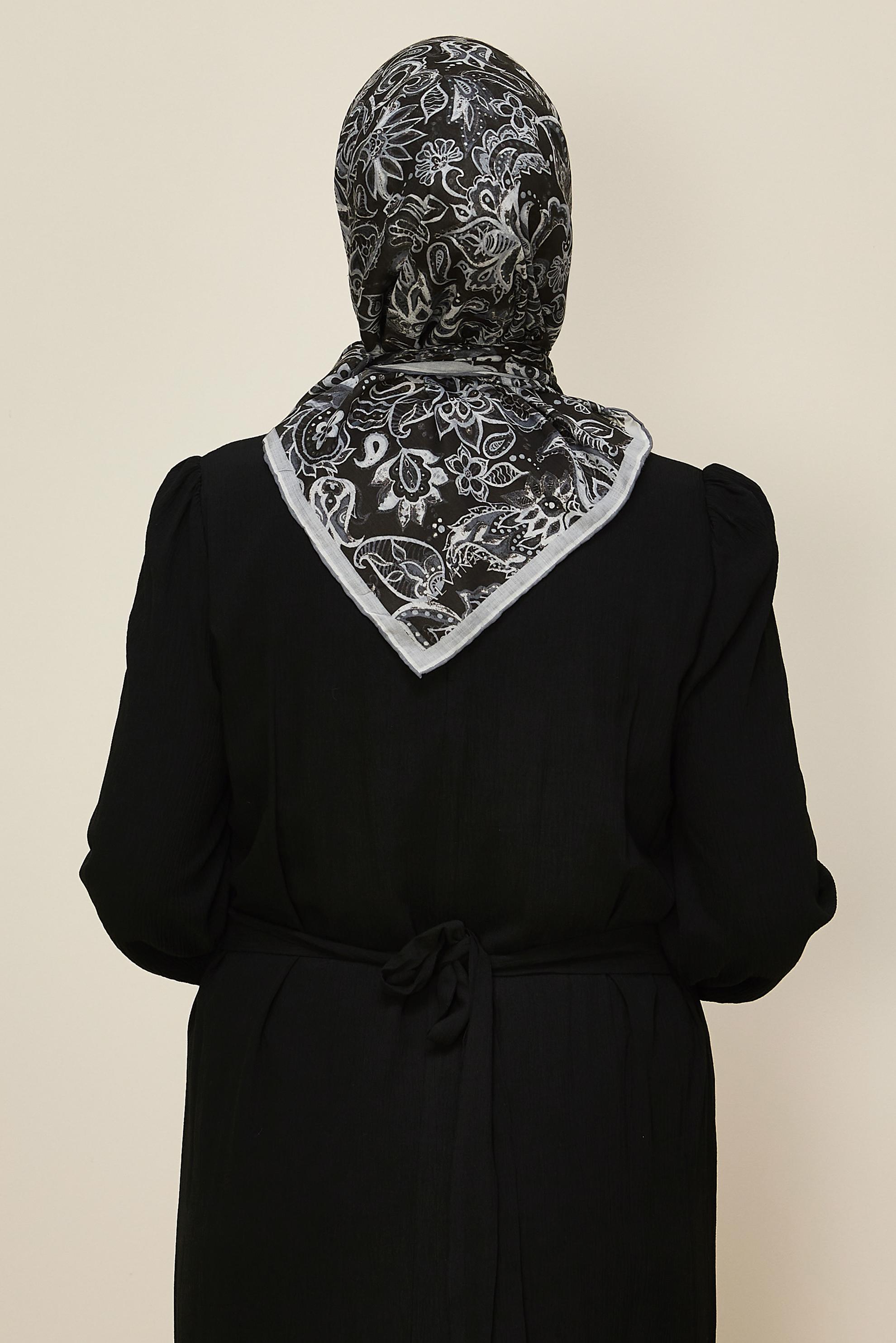 Vêtements hijab NOIR ÉCHARPE À MOTIFS ALVINA 8557