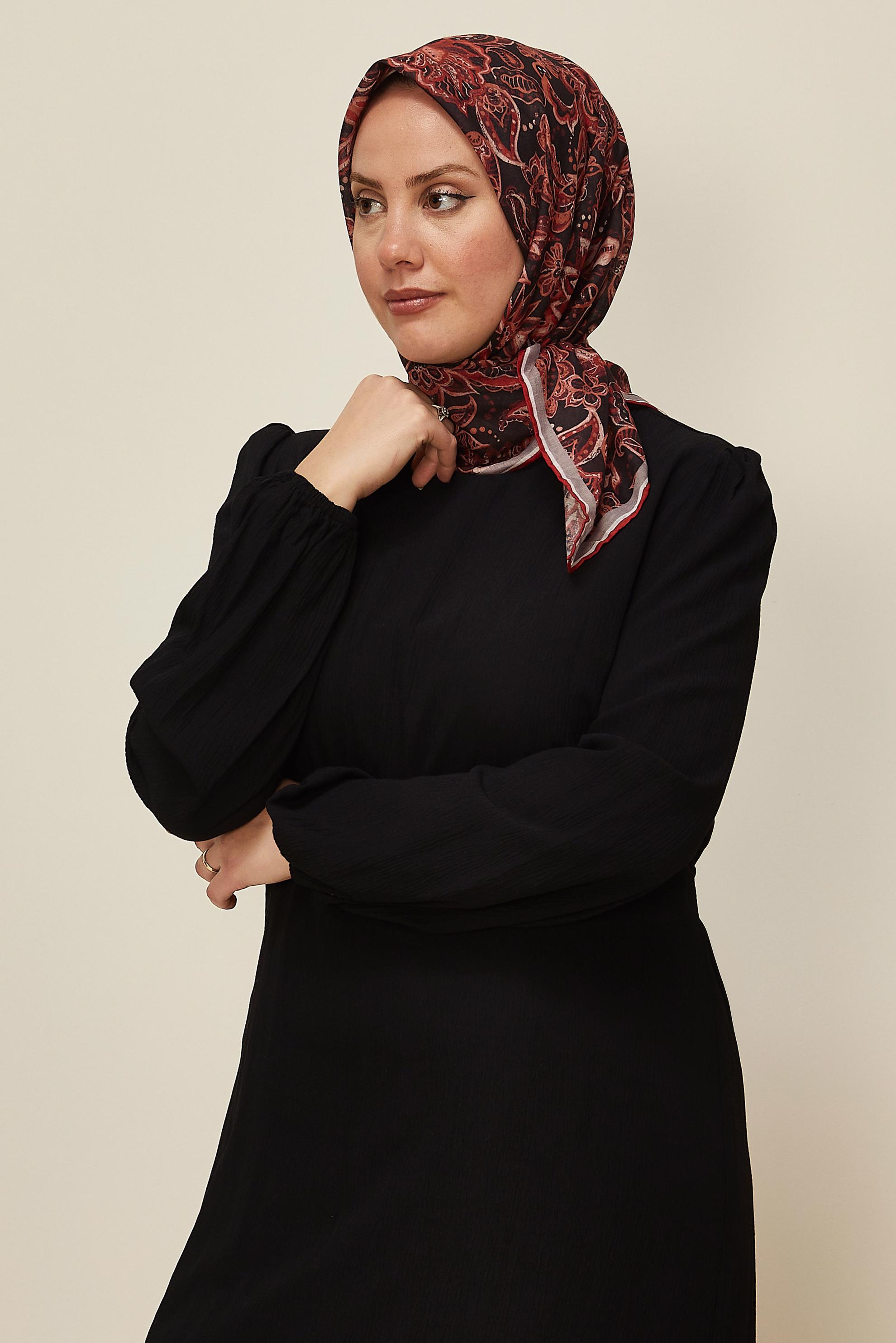 Vêtements hijab ROUGE ÉCHARPE À MOTIFS ALVINA 8557