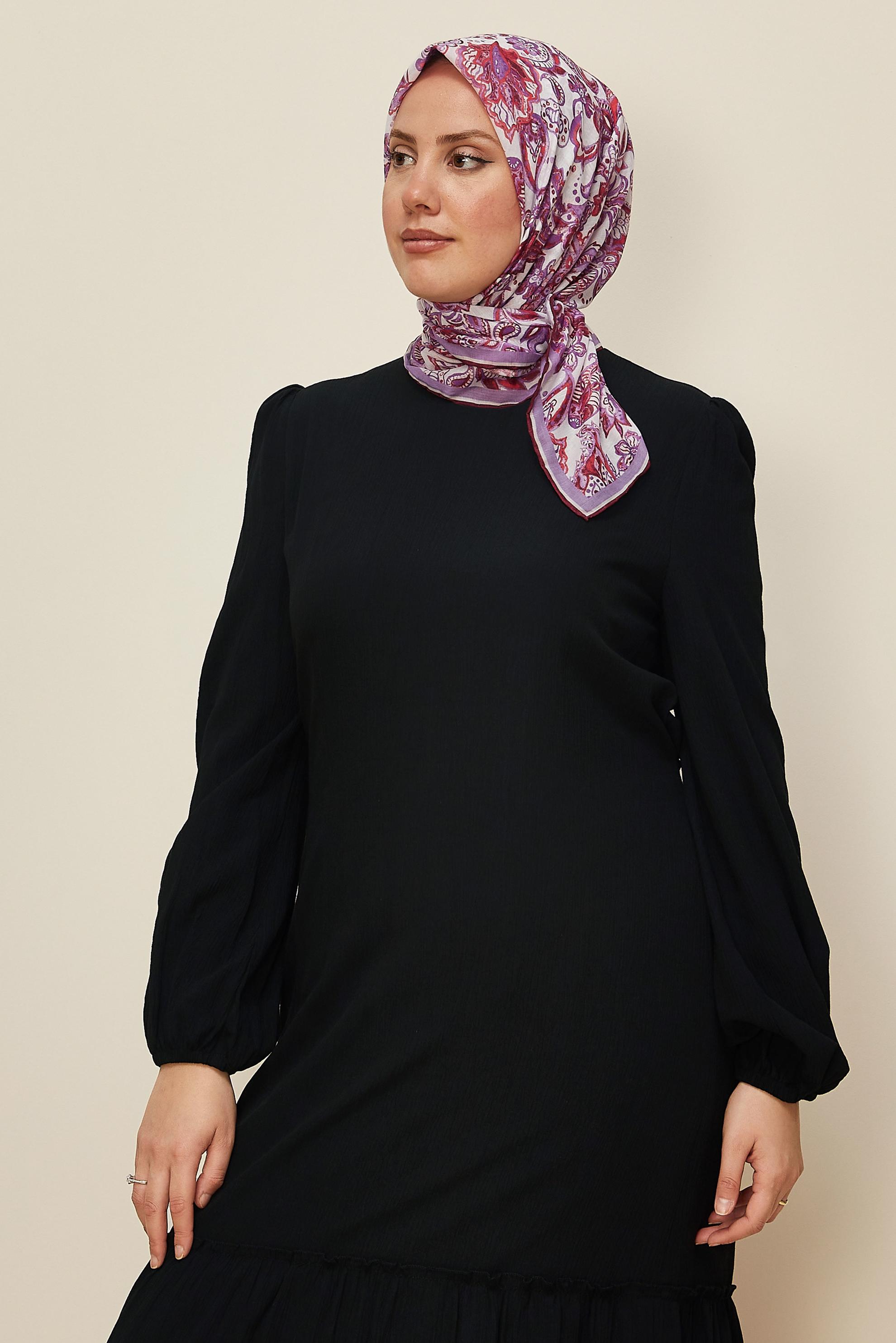 Vêtements hijab POURPRE ÉCHARPE À MOTIFS ALVINA 8557