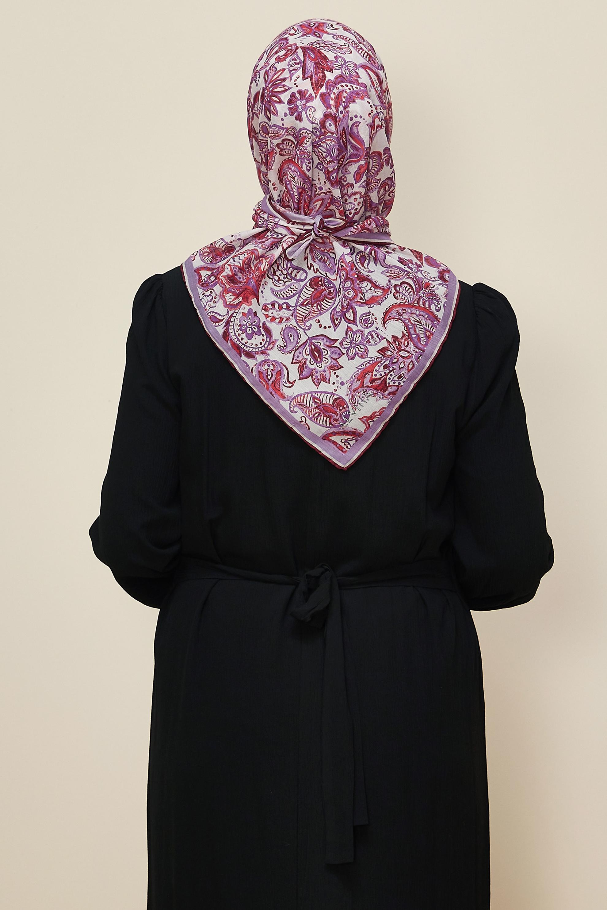 Vêtements hijab POURPRE ÉCHARPE À MOTIFS ALVINA 8557