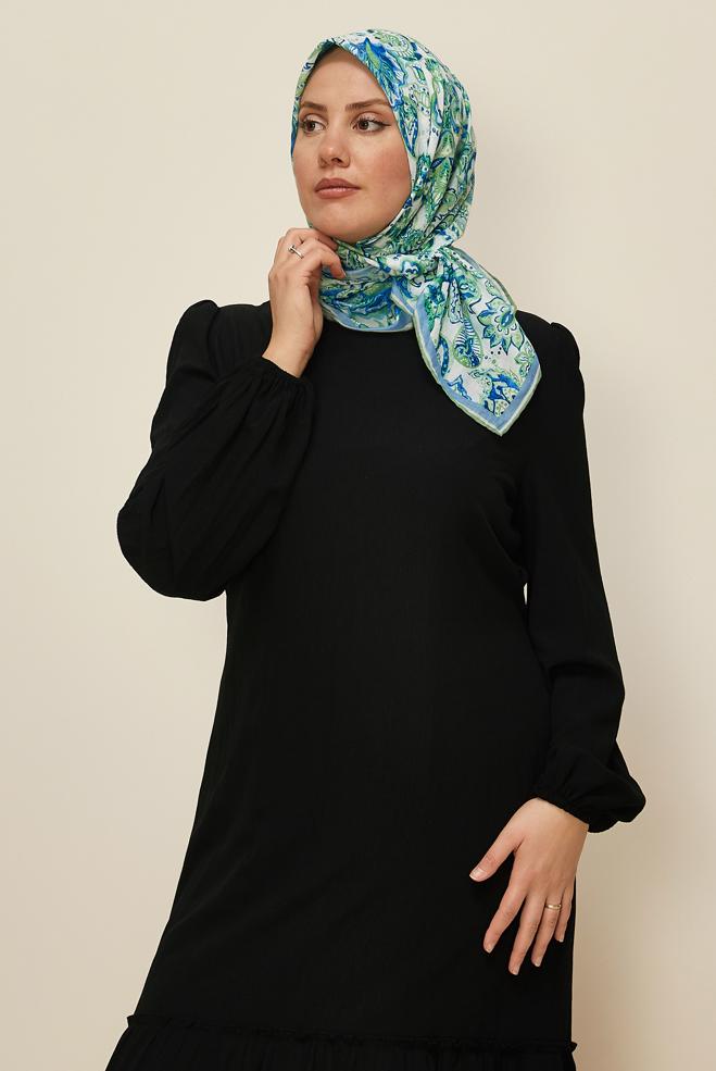 Vêtements hijab BLEU ÉCHARPE À MOTIFS ALVINA 8557 - ALVİNA