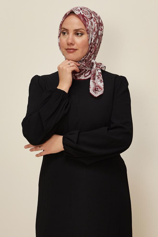 Vêtements hijab ROUGE BORDEAUX ÉCHARPE À MOTIFS ALVINA 8557 - ALVİNA
