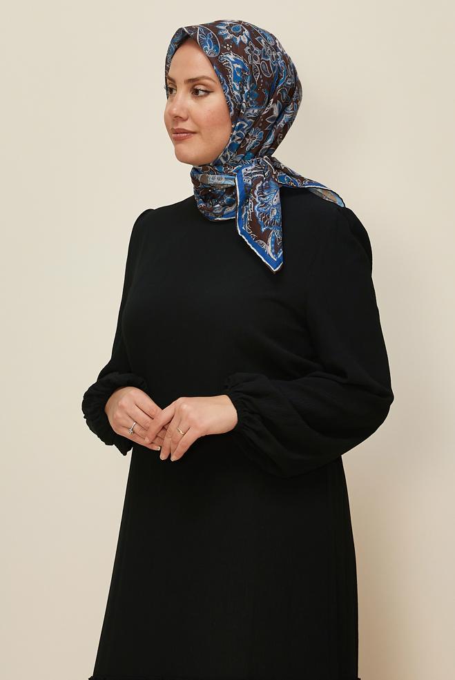 Tesettür giyim KAHVE ALVİNA NATUREL DESENLİ EŞARP 8557 - ALVİNA