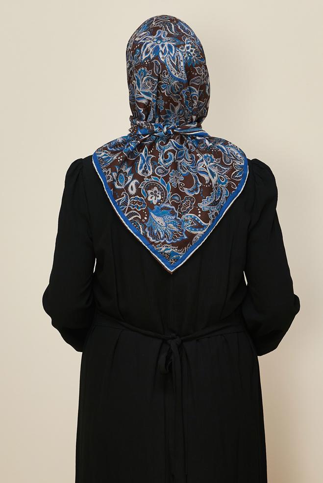 Tesettür giyim KAHVE ALVİNA NATUREL DESENLİ EŞARP 8557 - ALVİNA