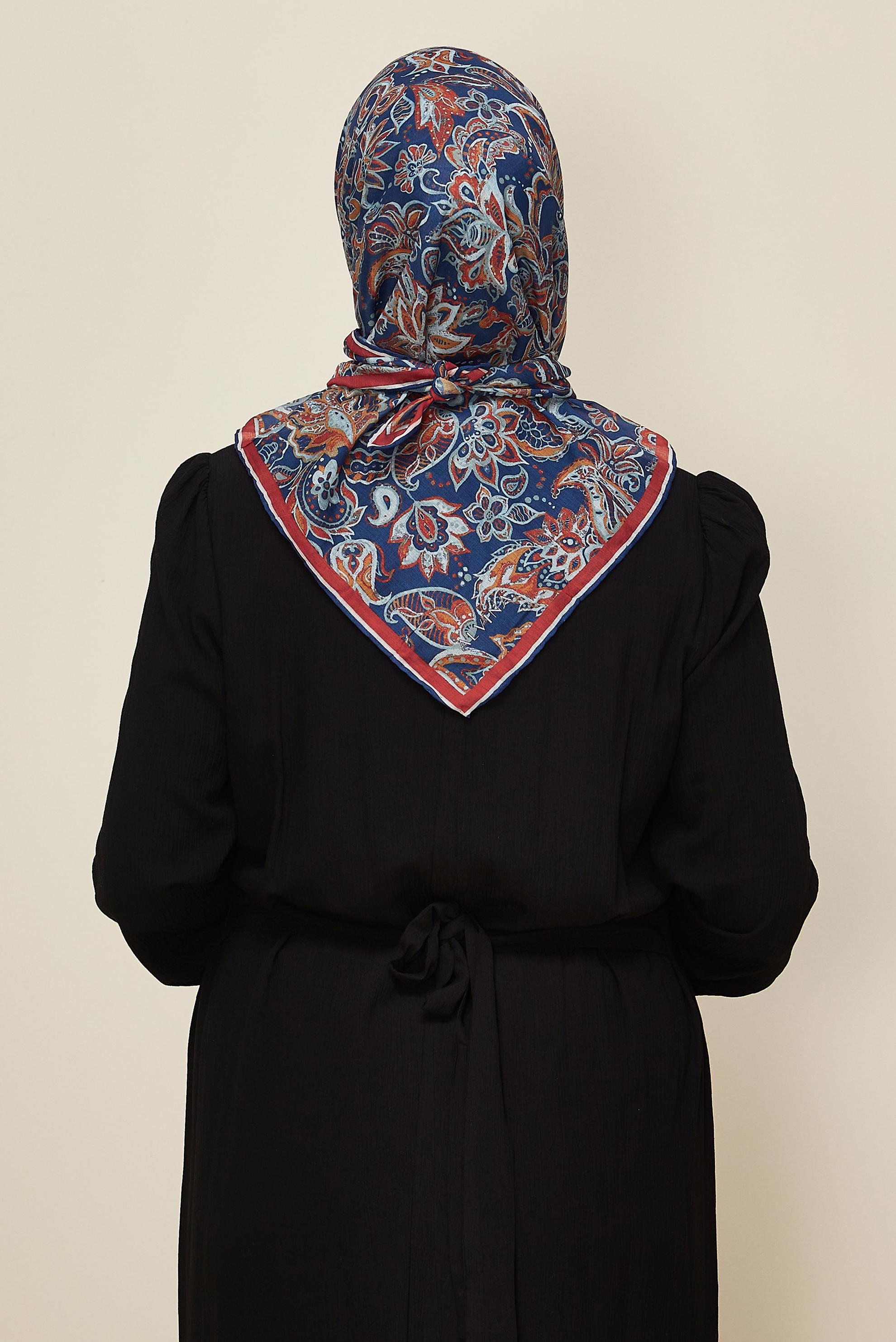 Vêtements hijab BLEU MARINE ÉCHARPE À MOTIFS ALVINA 8557