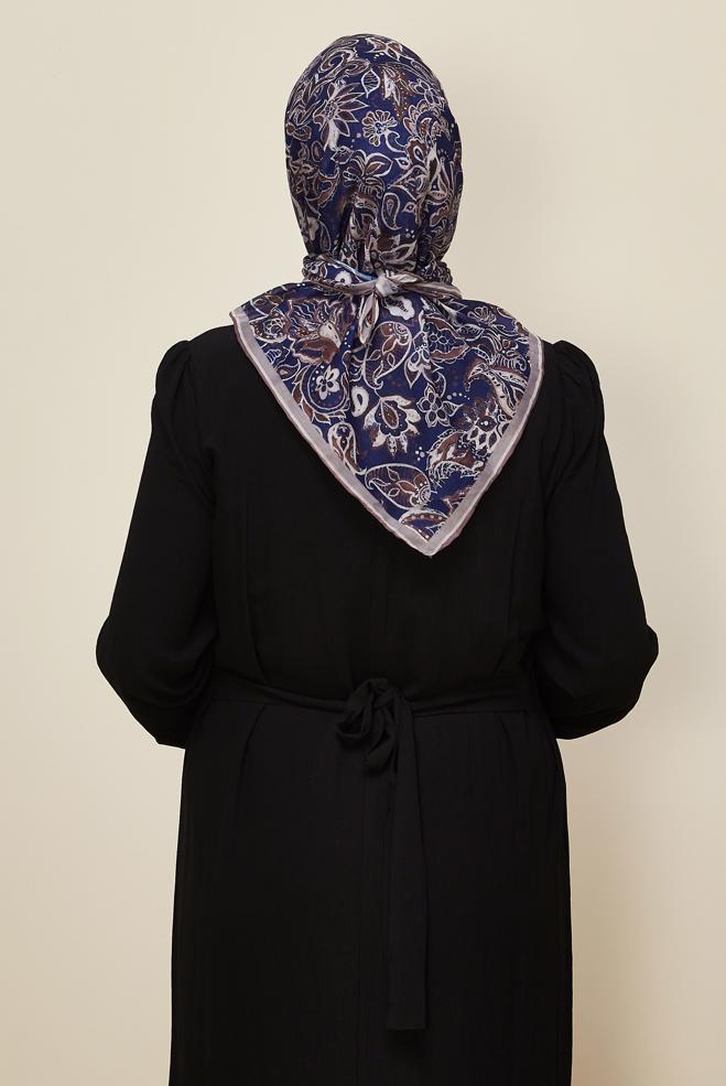 Tesettür giyim LACİVERT ALVİNA NATUREL DESENLİ EŞARP 8557 - ALVİNA