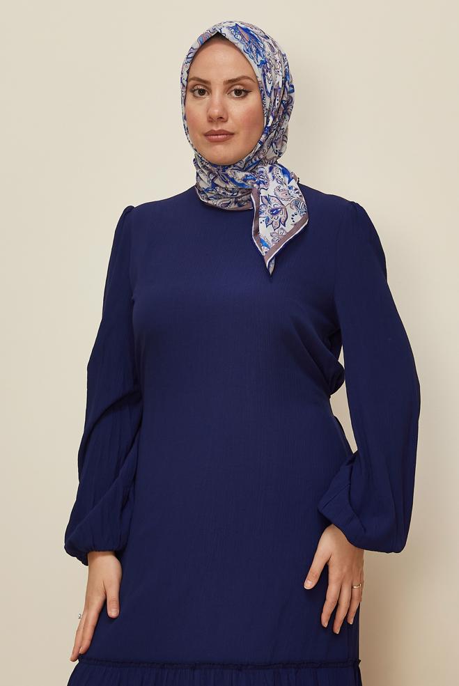Vêtements hijab BLEU MARINE ÉCHARPE À MOTIFS ALVINA 8557 - ALVİNA