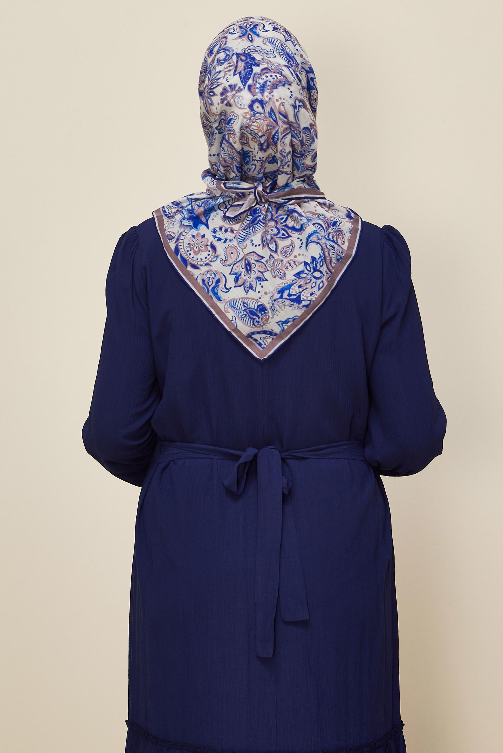 Vêtements hijab BLEU MARINE ÉCHARPE À MOTIFS ALVINA 8557